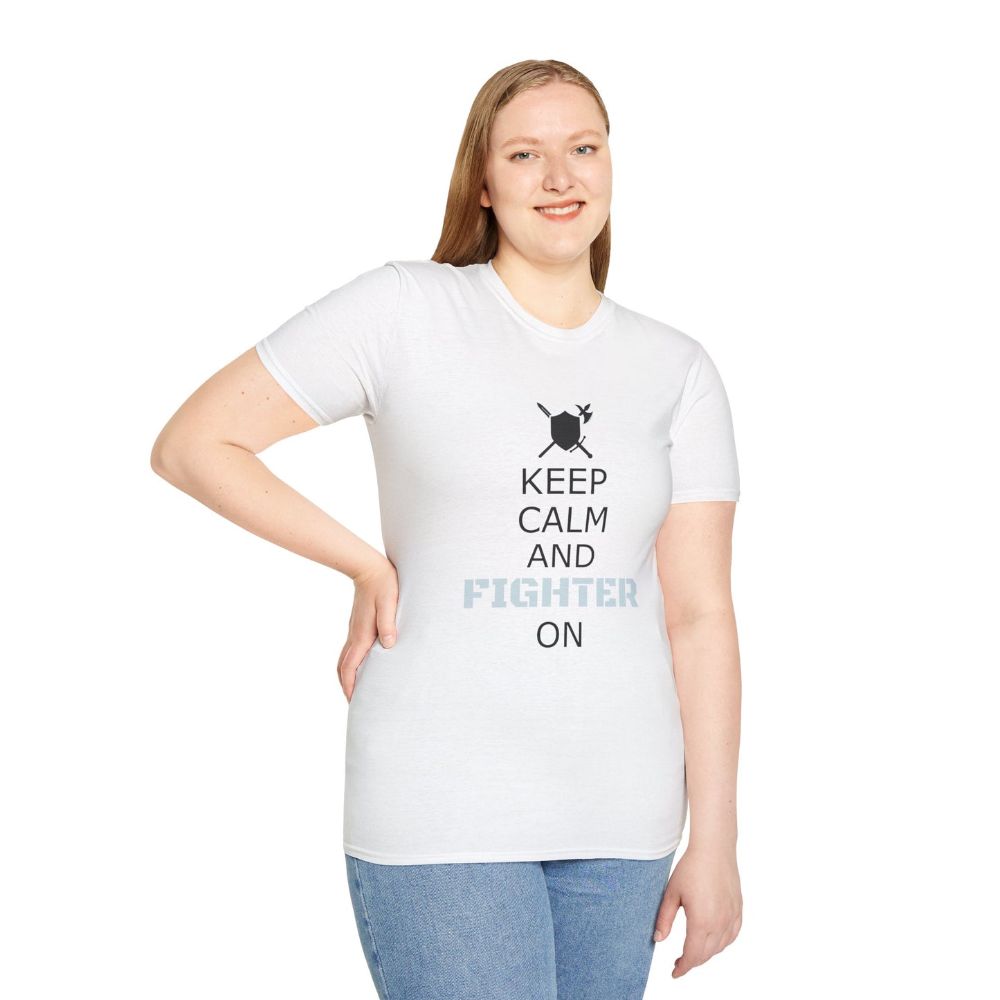 Keep Calm Fighter Unisex T-Shirt, Inspirational Tee, Motivational Apparel, Gift for Fighters, Self-Improvement Outfit
