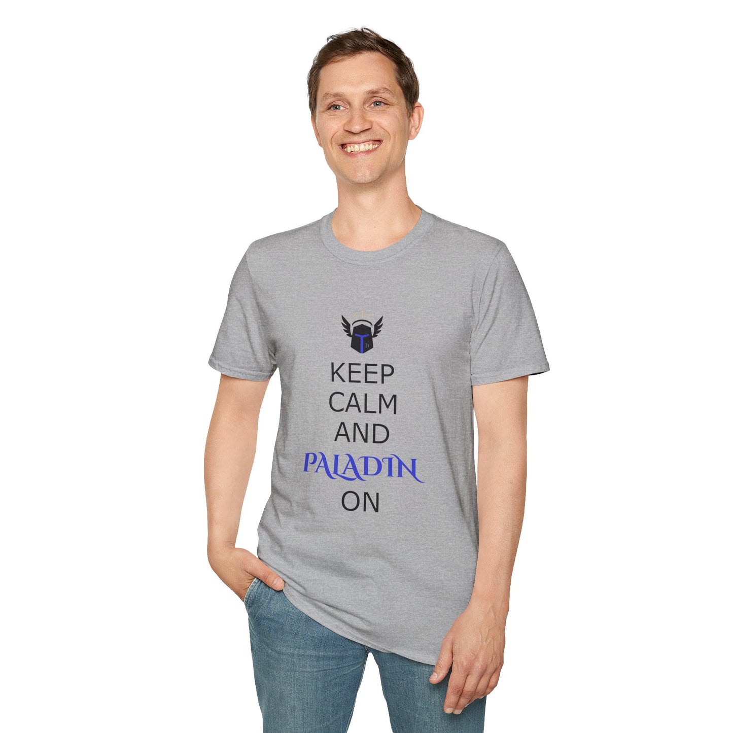 Keep Calm and Paladin On T-Shirt, Unisex Gaming Tee, Geeky Shirt, D&D Apparel, Casual Gift for Gamers, Unique Fantasy Merch