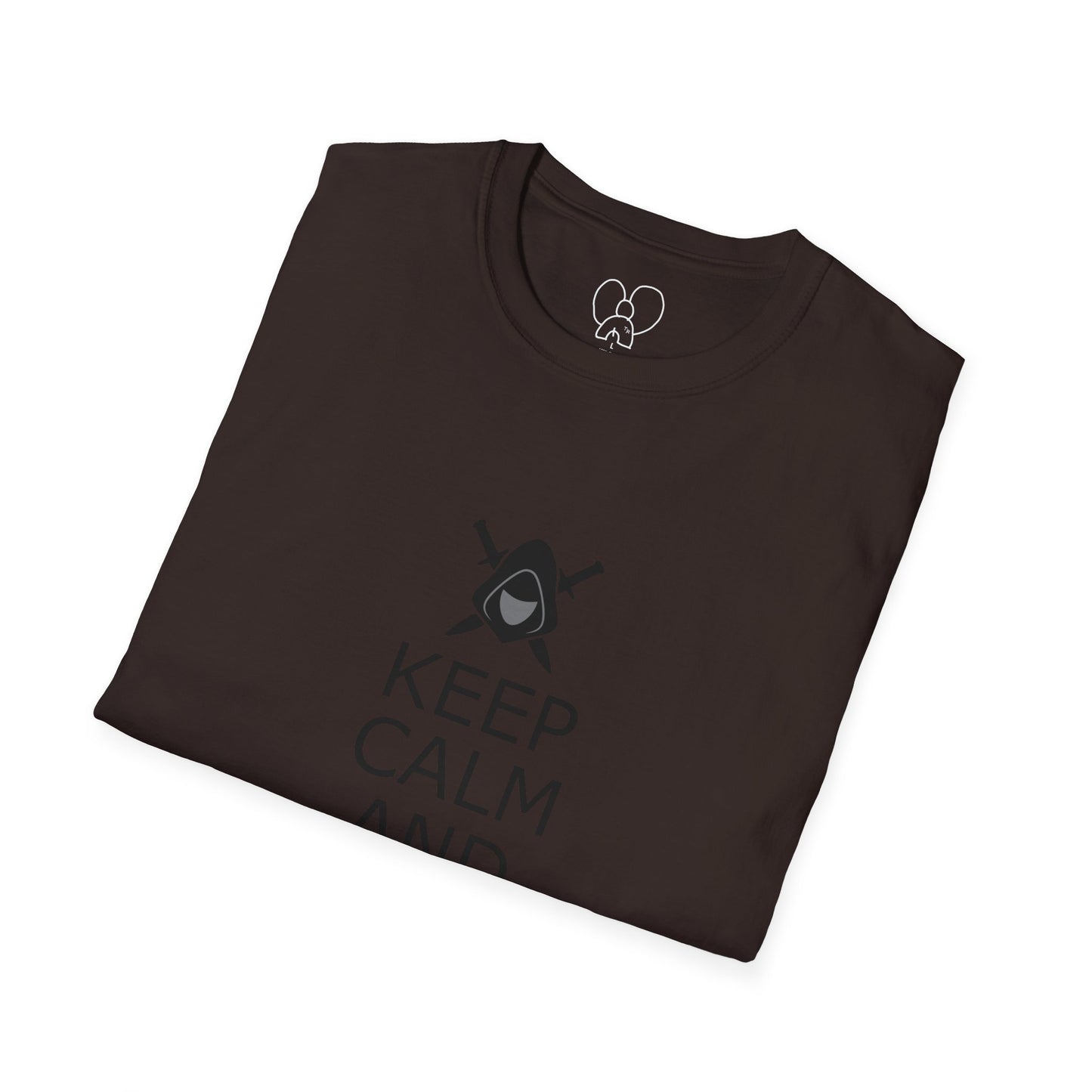 Keep Calm and Rogue On Unisex Softstyle T-Shirt, Gamer Shirt, Relaxed Tee, Casual Wear, Gift for Gamers, Fun Graphic Tee
