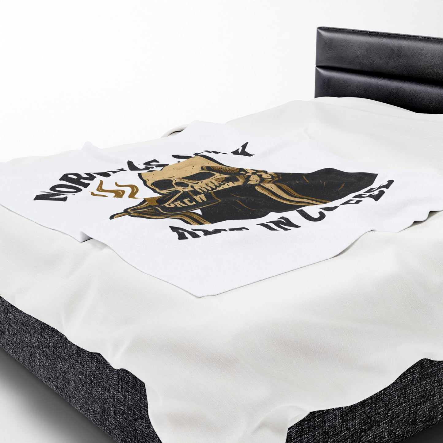 Coffee Lover's Velveteen Plush Blanket, Cozy Gift for Coffee Lovers, Home Decor, Funny Throw Blanket, Ideal for Mornings