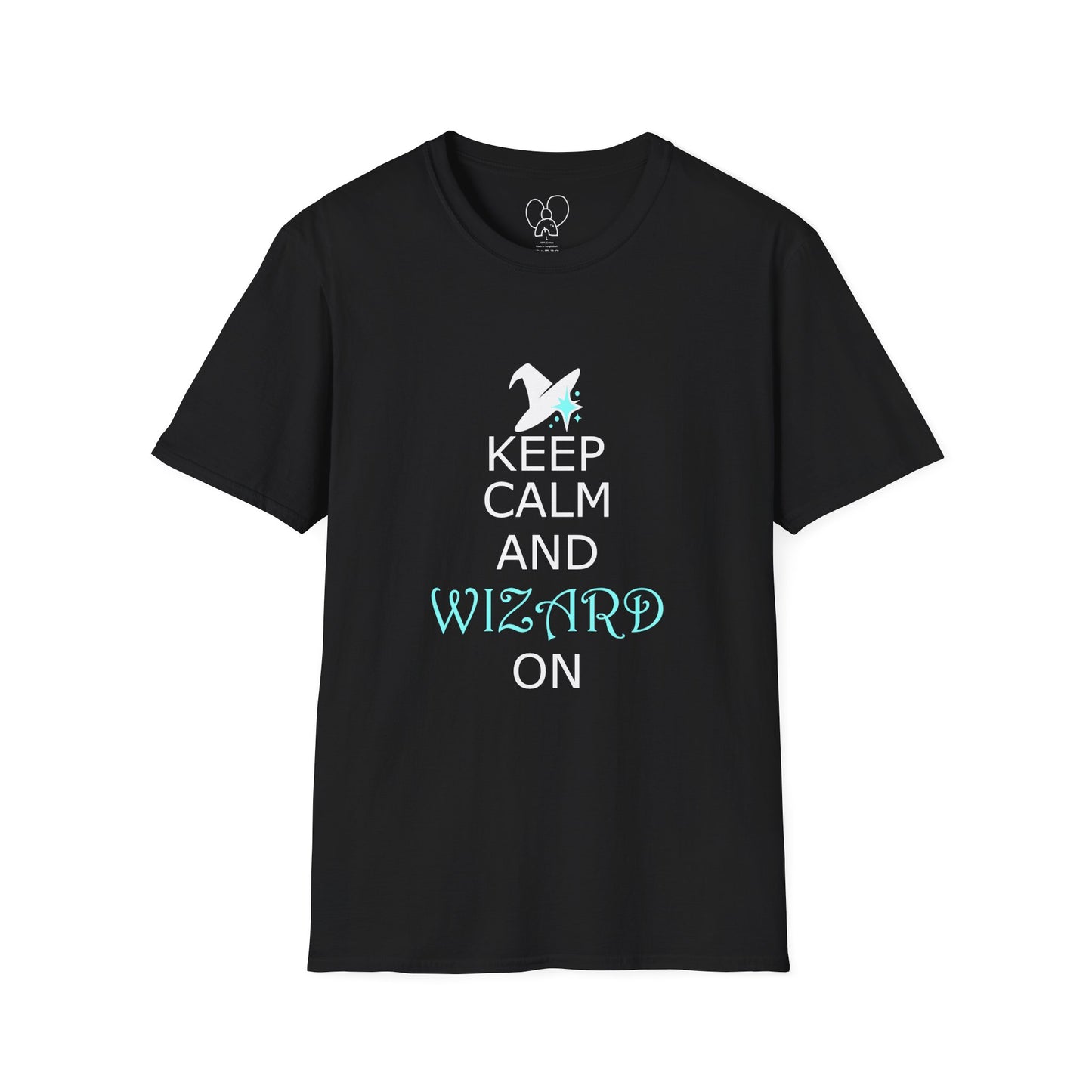 Keep Calm and Wizard On T-Shirt, Unisex Tee, Magical Gift, Ideal for Wizards, Birthday Gift, Casual Wear, Relaxed Vibe