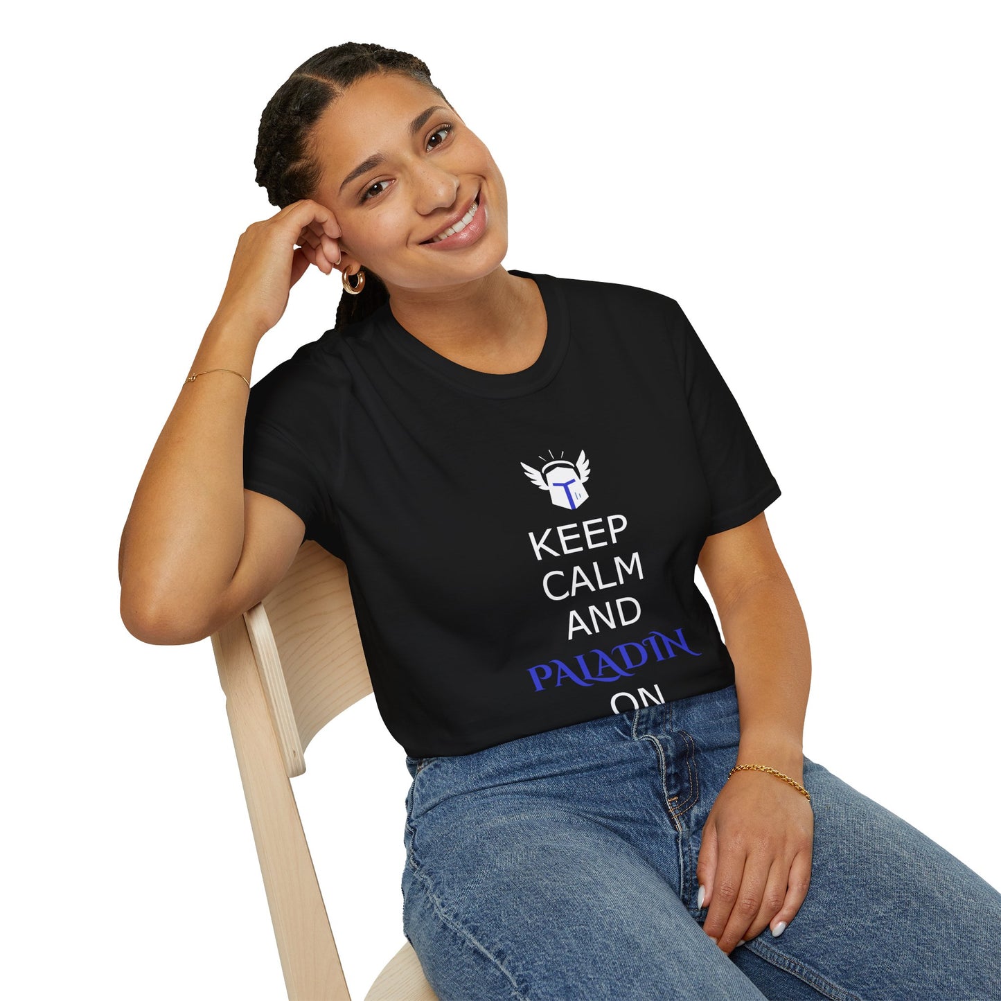 Keep Calm and Paladin On T-Shirt, Unisex Gaming Tee, Geeky Shirt, D&D Apparel, Casual Gift for Gamers, Unique Fantasy Merch