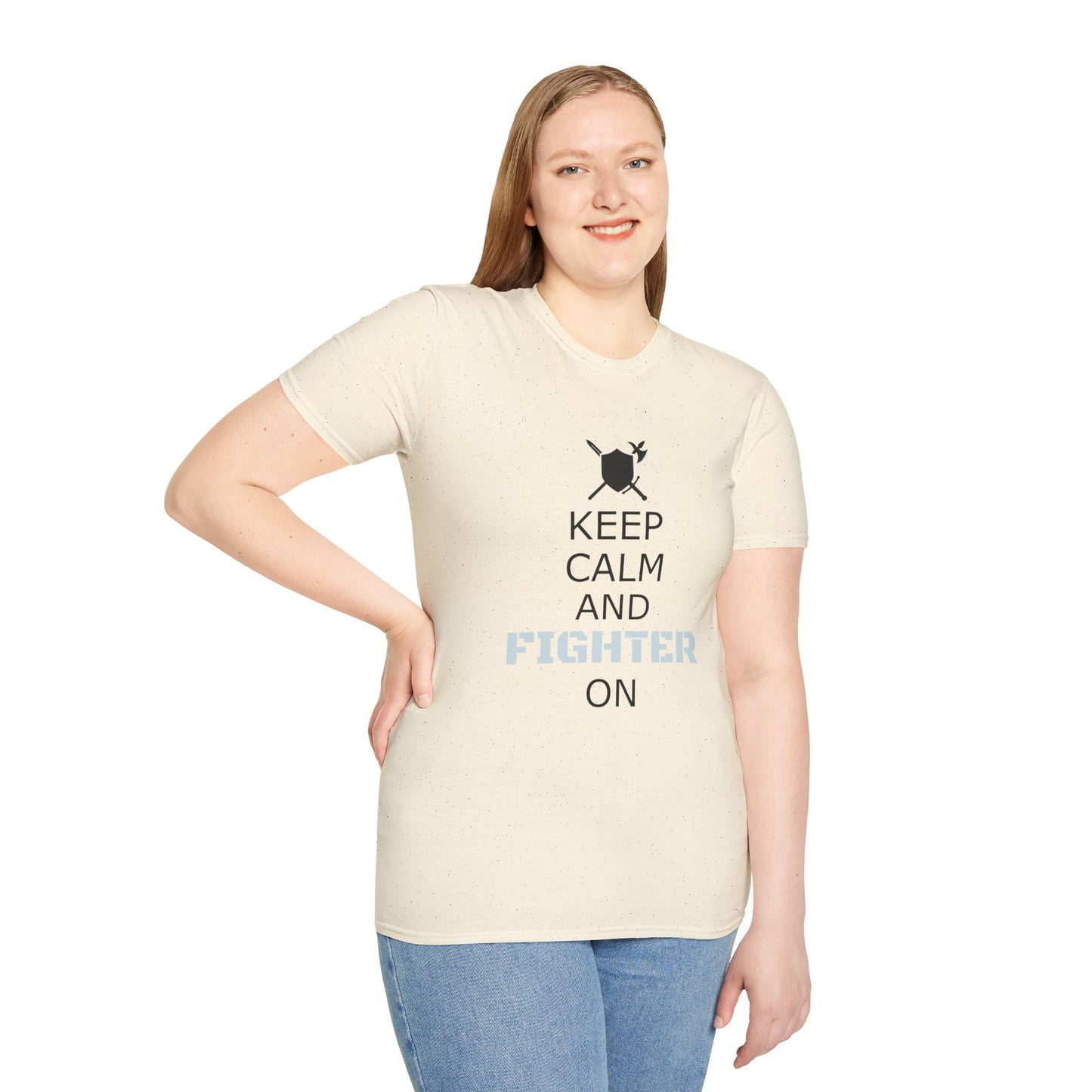 Keep Calm Fighter Unisex T-Shirt, Inspirational Tee, Motivational Apparel, Gift for Fighters, Self-Improvement Outfit