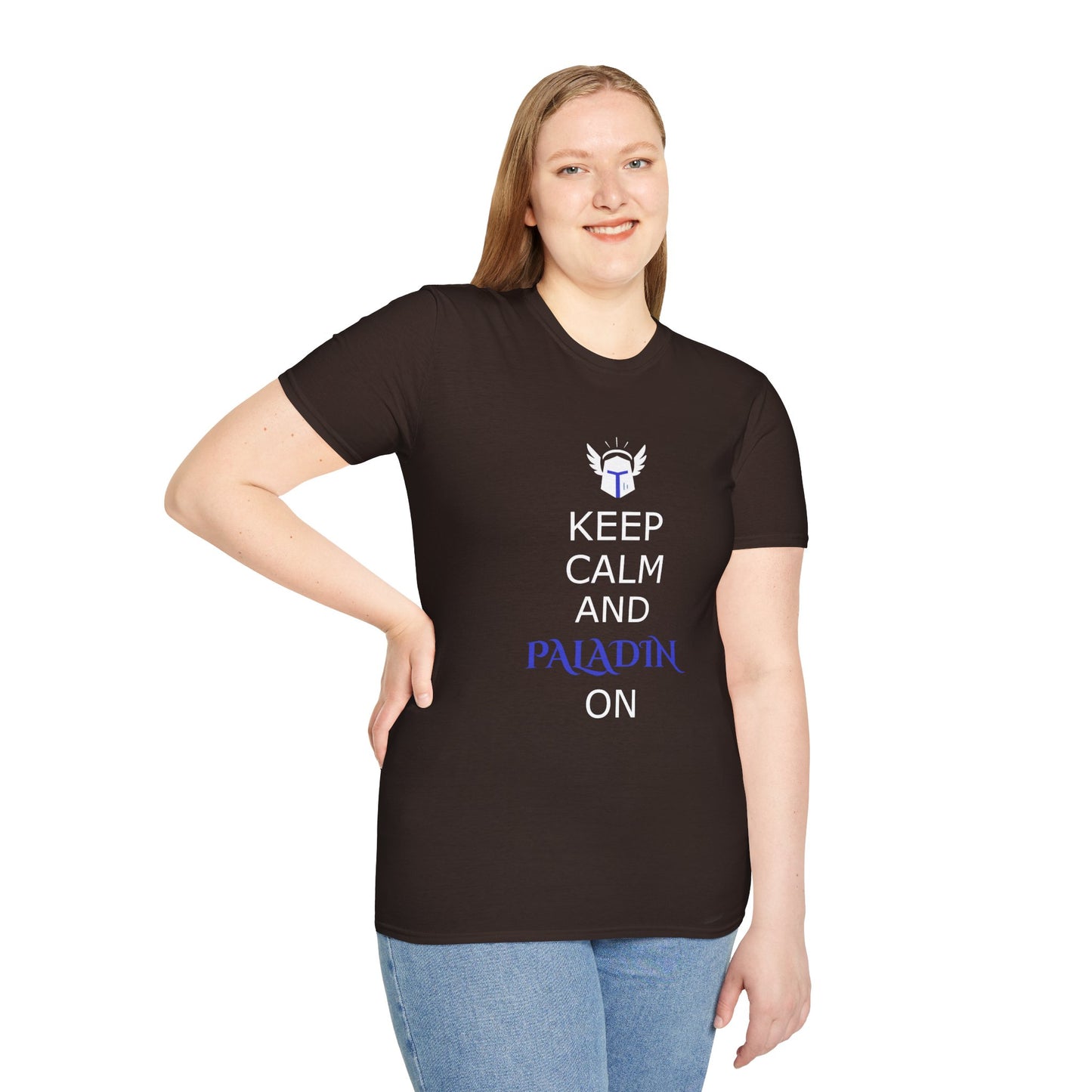Keep Calm and Paladin On T-Shirt, Unisex Gaming Tee, Geeky Shirt, D&D Apparel, Casual Gift for Gamers, Unique Fantasy Merch