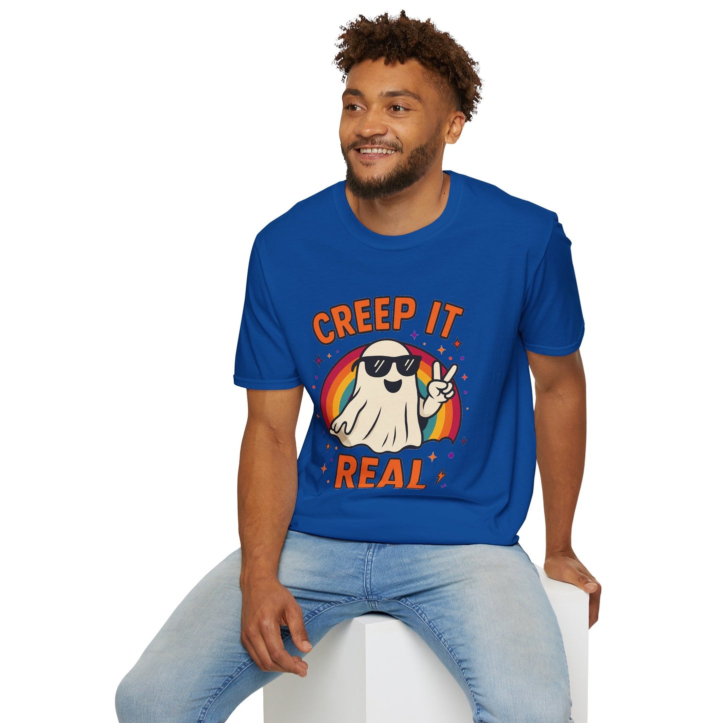 Creep It Real Ghost T-Shirt, Funny Ghost Tee, Unisex Halloween Shirt, Casual Everyday Wear, Gift for Halloween Lovers