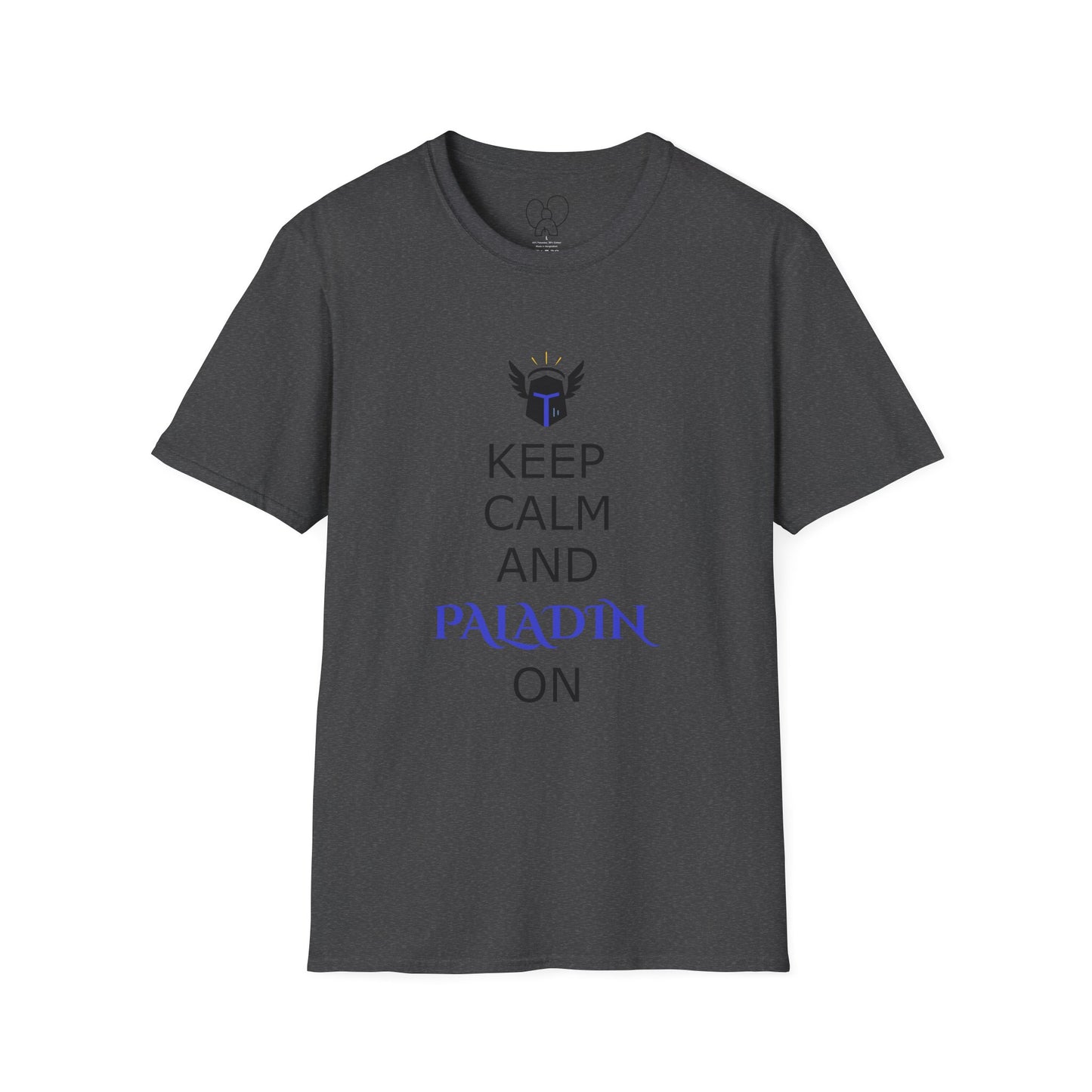 Keep Calm and Paladin On T-Shirt, Unisex Gaming Tee, Geeky Shirt, D&D Apparel, Casual Gift for Gamers, Unique Fantasy Merch