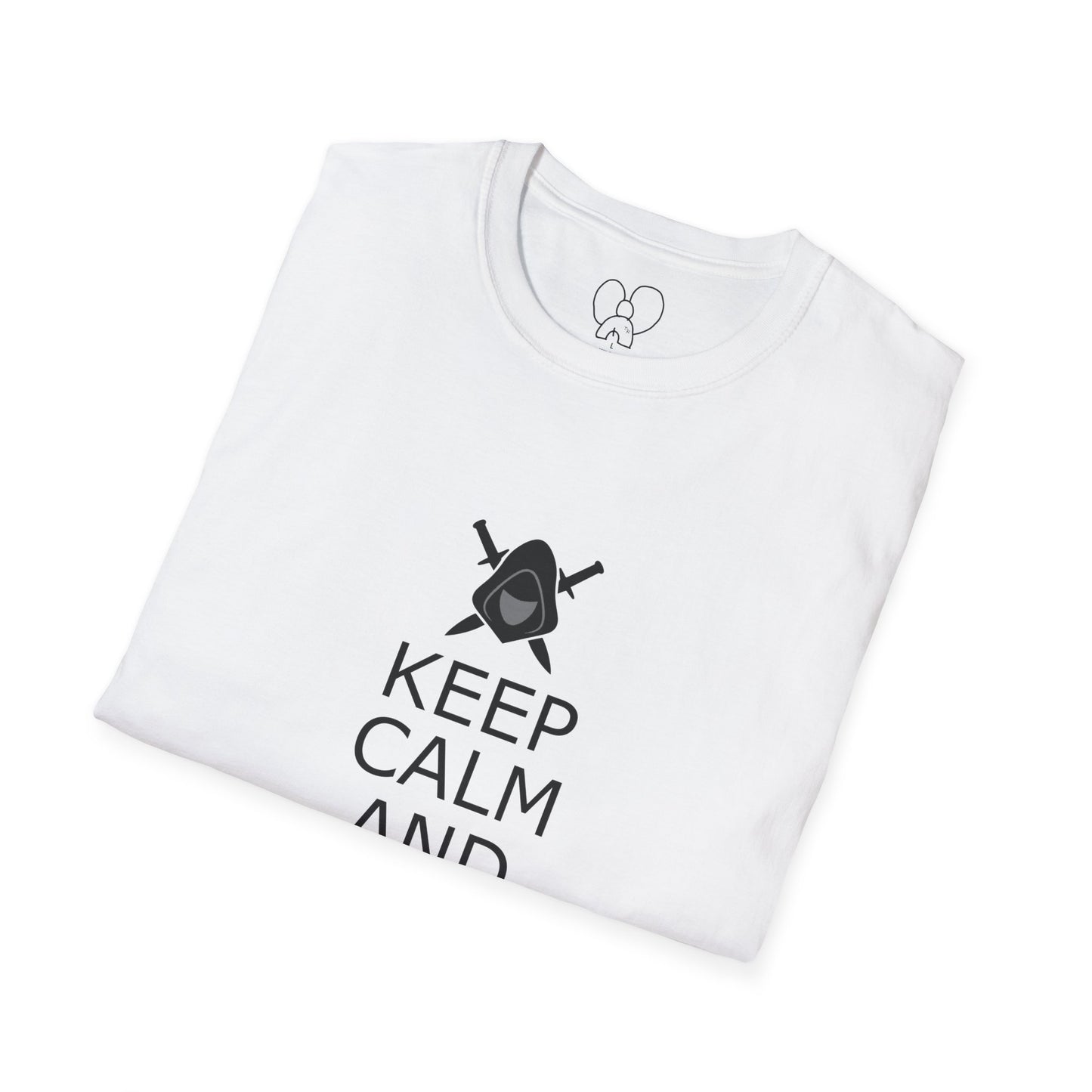 Keep Calm and Rogue On Unisex Softstyle T-Shirt, Gamer Shirt, Relaxed Tee, Casual Wear, Gift for Gamers, Fun Graphic Tee