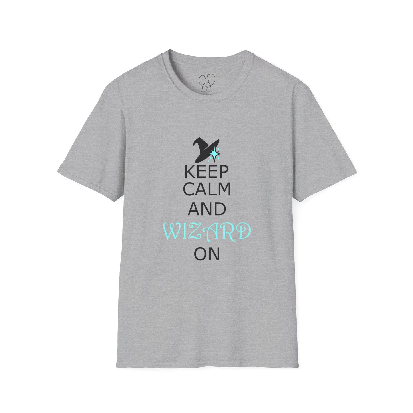 Keep Calm and Wizard On T-Shirt, Unisex Tee, Magical Gift, Ideal for Wizards, Birthday Gift, Casual Wear, Relaxed Vibe
