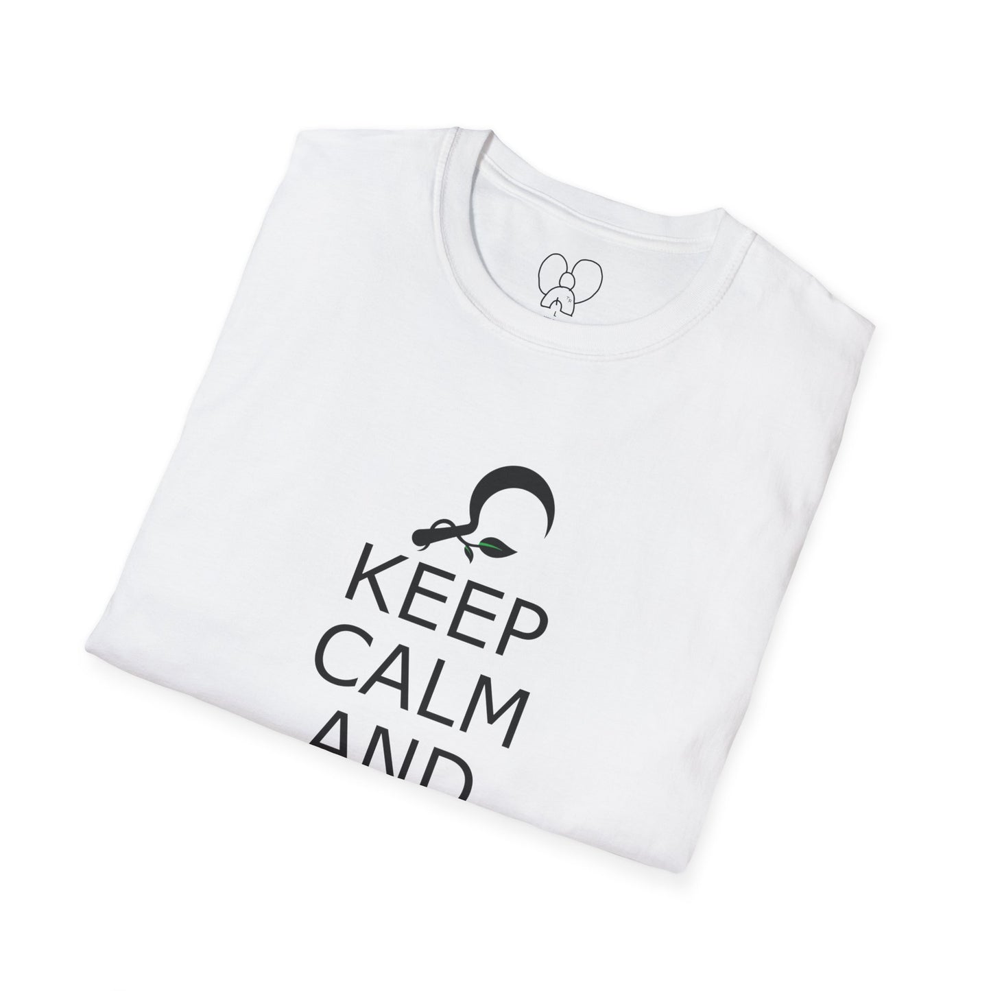 Druid T-Shirt, Keep Calm and Druid On Shirt, Unisex Softstyle Tee, Witchy Apparel, Pagan Clothing, Fantasy Gift