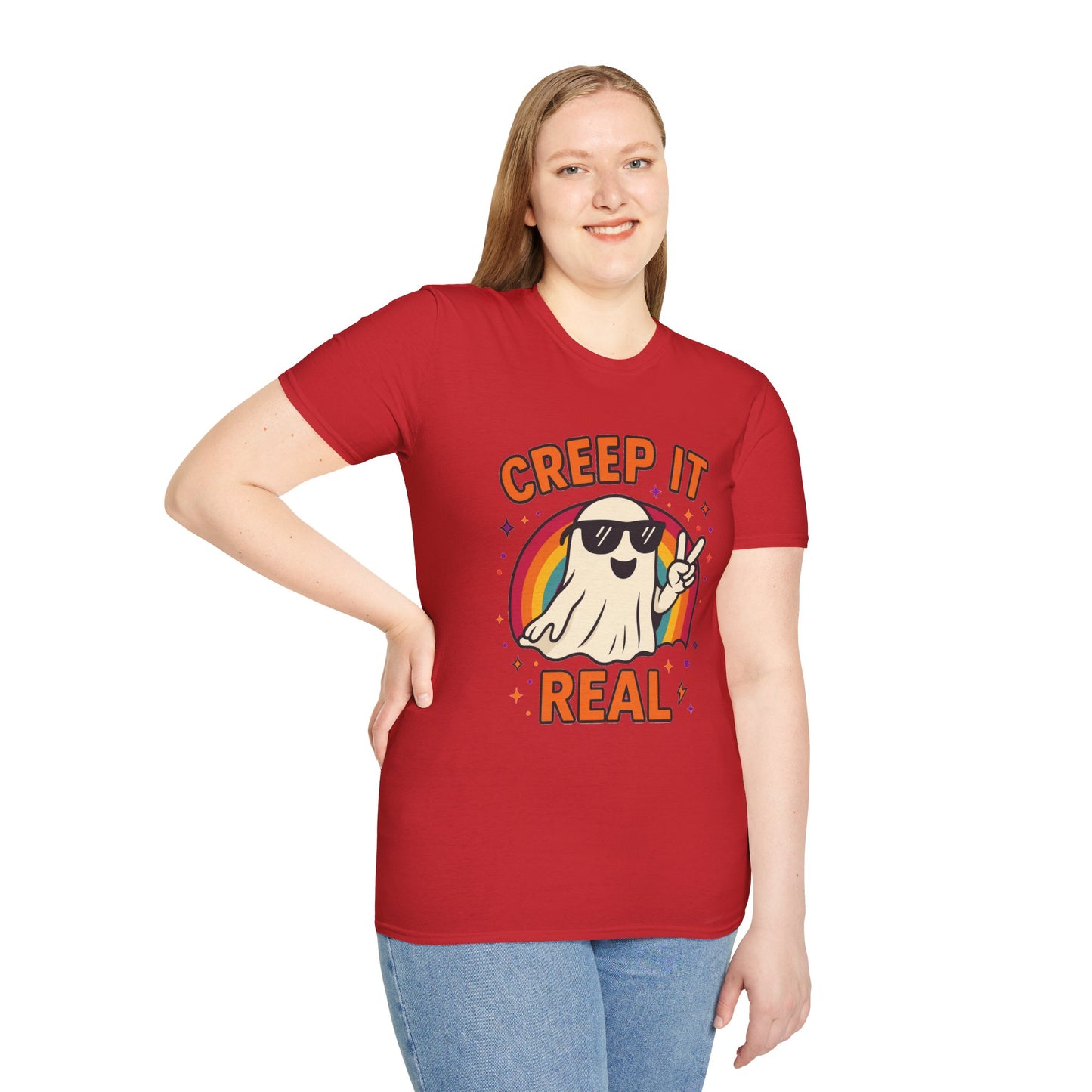 Creep It Real Ghost T-Shirt, Funny Ghost Tee, Unisex Halloween Shirt, Casual Everyday Wear, Gift for Halloween Lovers
