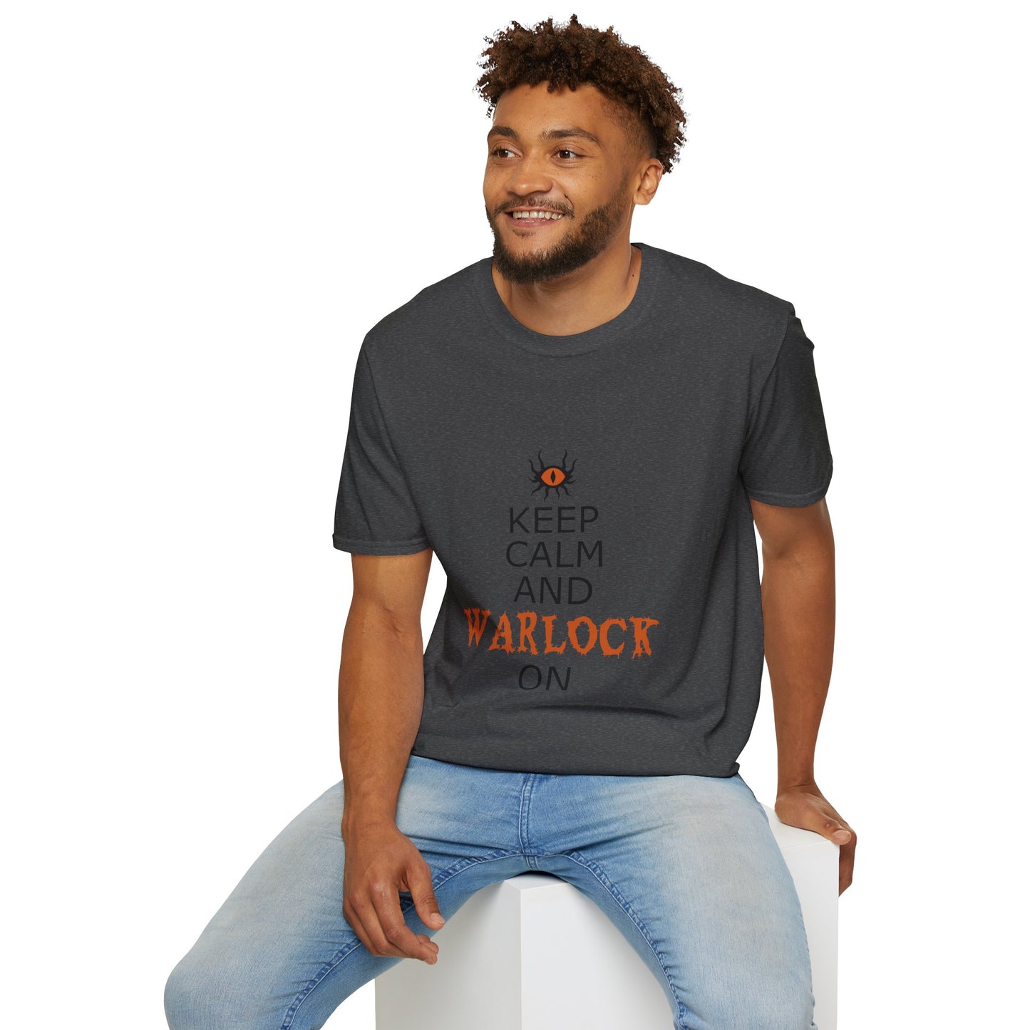 Keep Calm and Warlock On T-Shirt, Halloween Shirt, Gift for Witches, Unisex Tee, Spooky Style, Casual Everyday Wear