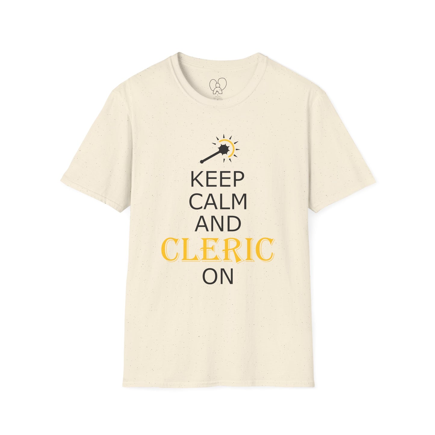 Keep Calm and Cleric On T-Shirt, Unisex Gamer Tee, Fun Graphic Tee, Role-Playing Shirt, Gift for D&D Players