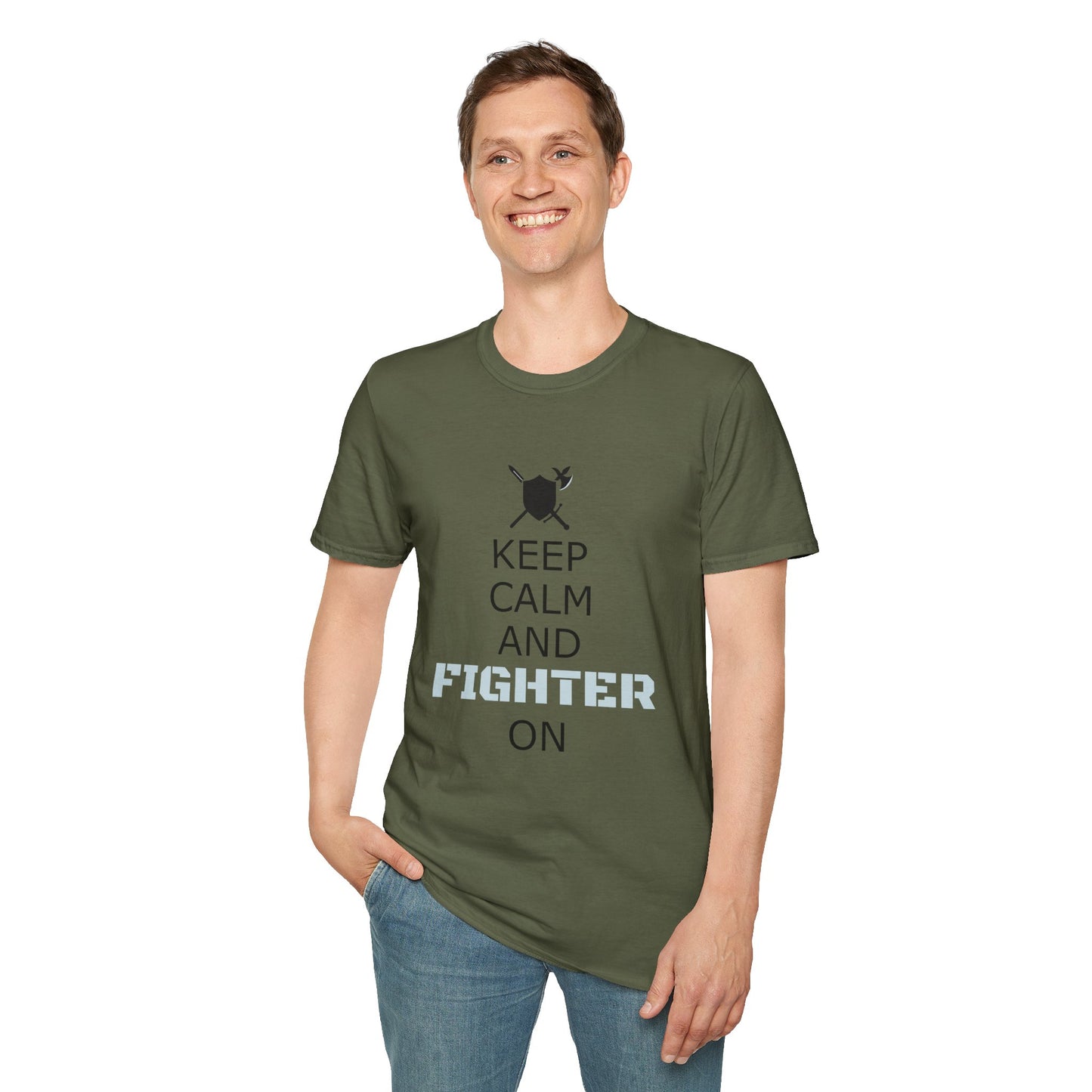 Keep Calm Fighter Unisex T-Shirt, Inspirational Tee, Motivational Apparel, Gift for Fighters, Self-Improvement Outfit