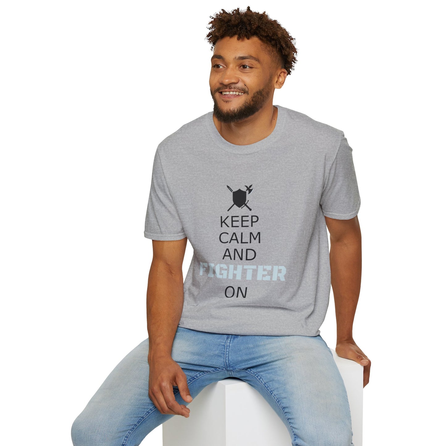Keep Calm Fighter Unisex T-Shirt, Inspirational Tee, Motivational Apparel, Gift for Fighters, Self-Improvement Outfit