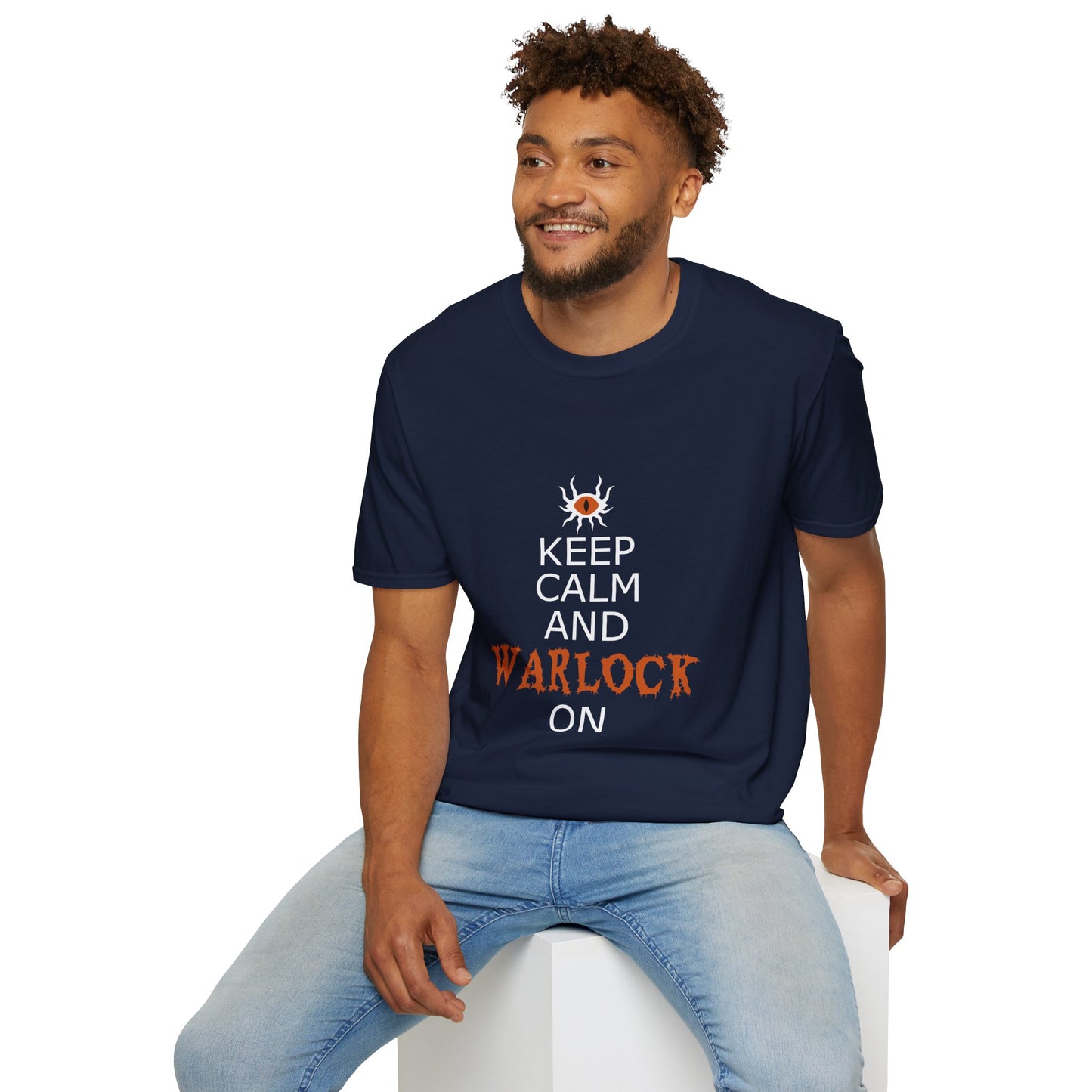 Keep Calm and Warlock On T-Shirt, Halloween Shirt, Gift for Witches, Unisex Tee, Spooky Style, Casual Everyday Wear