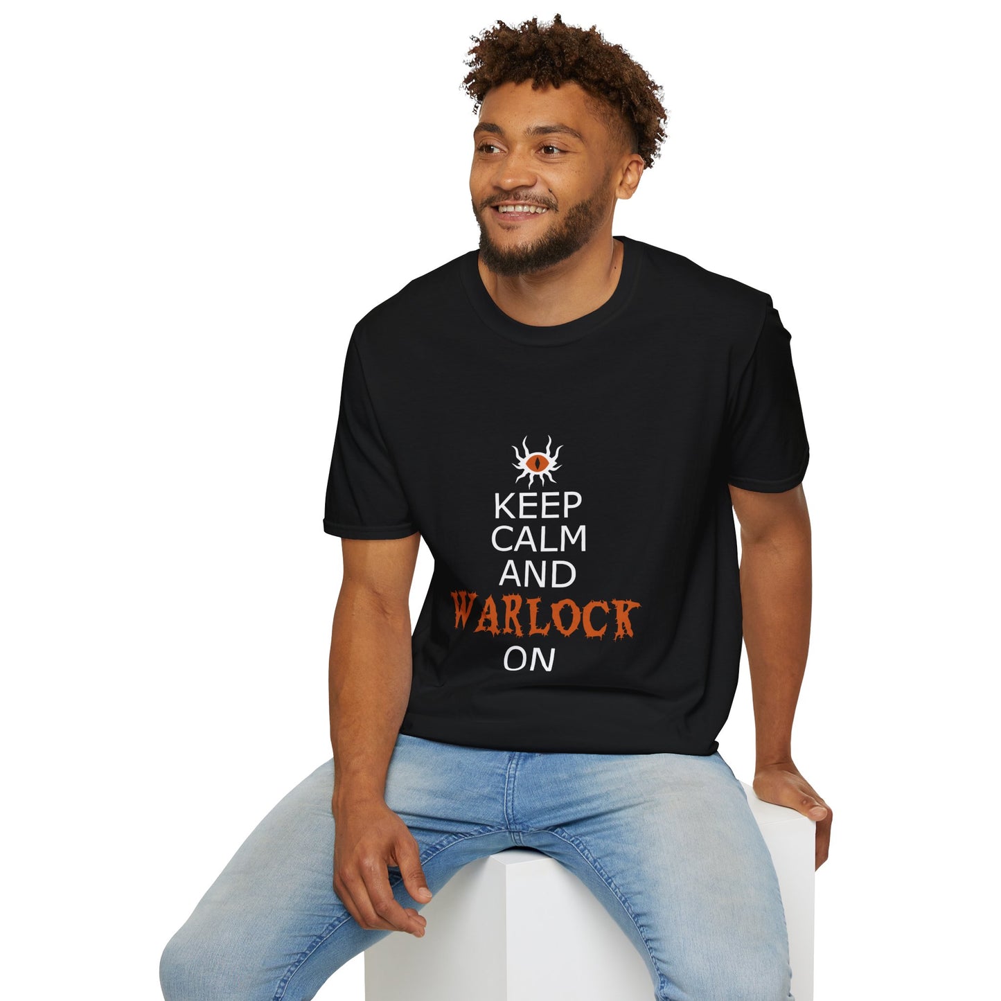 Keep Calm and Warlock On T-Shirt, Halloween Shirt, Gift for Witches, Unisex Tee, Spooky Style, Casual Everyday Wear