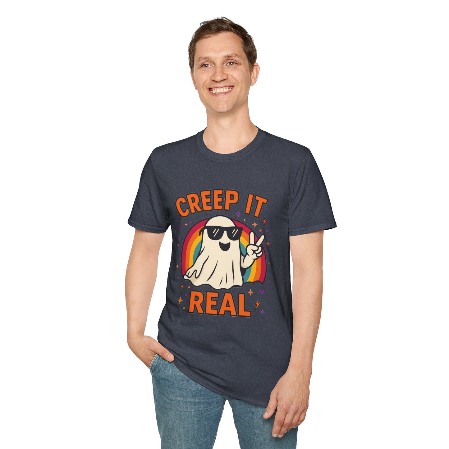 Creep It Real Ghost T-Shirt, Funny Ghost Tee, Unisex Halloween Shirt, Casual Everyday Wear, Gift for Halloween Lovers