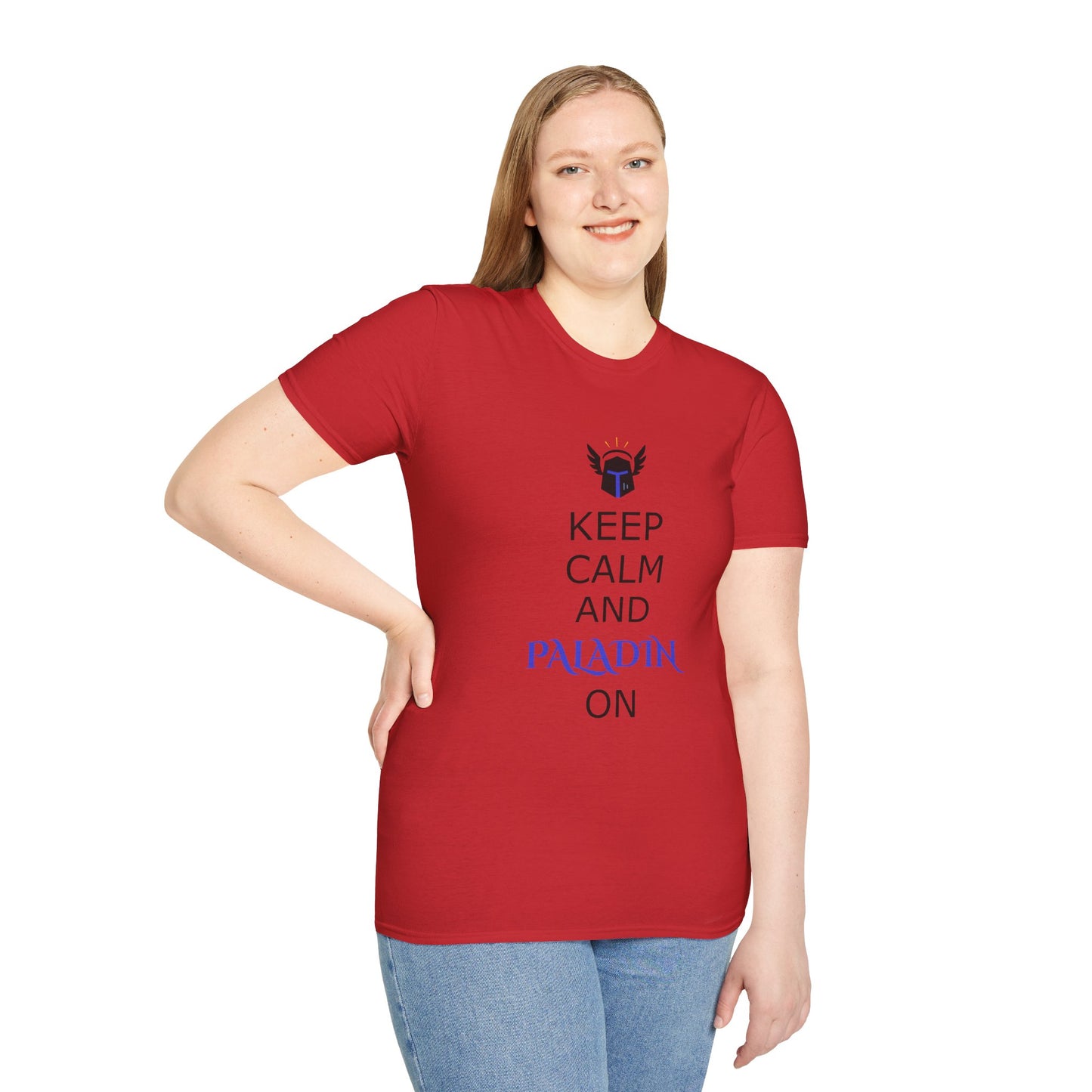 Keep Calm and Paladin On T-Shirt, Unisex Gaming Tee, Geeky Shirt, D&D Apparel, Casual Gift for Gamers, Unique Fantasy Merch
