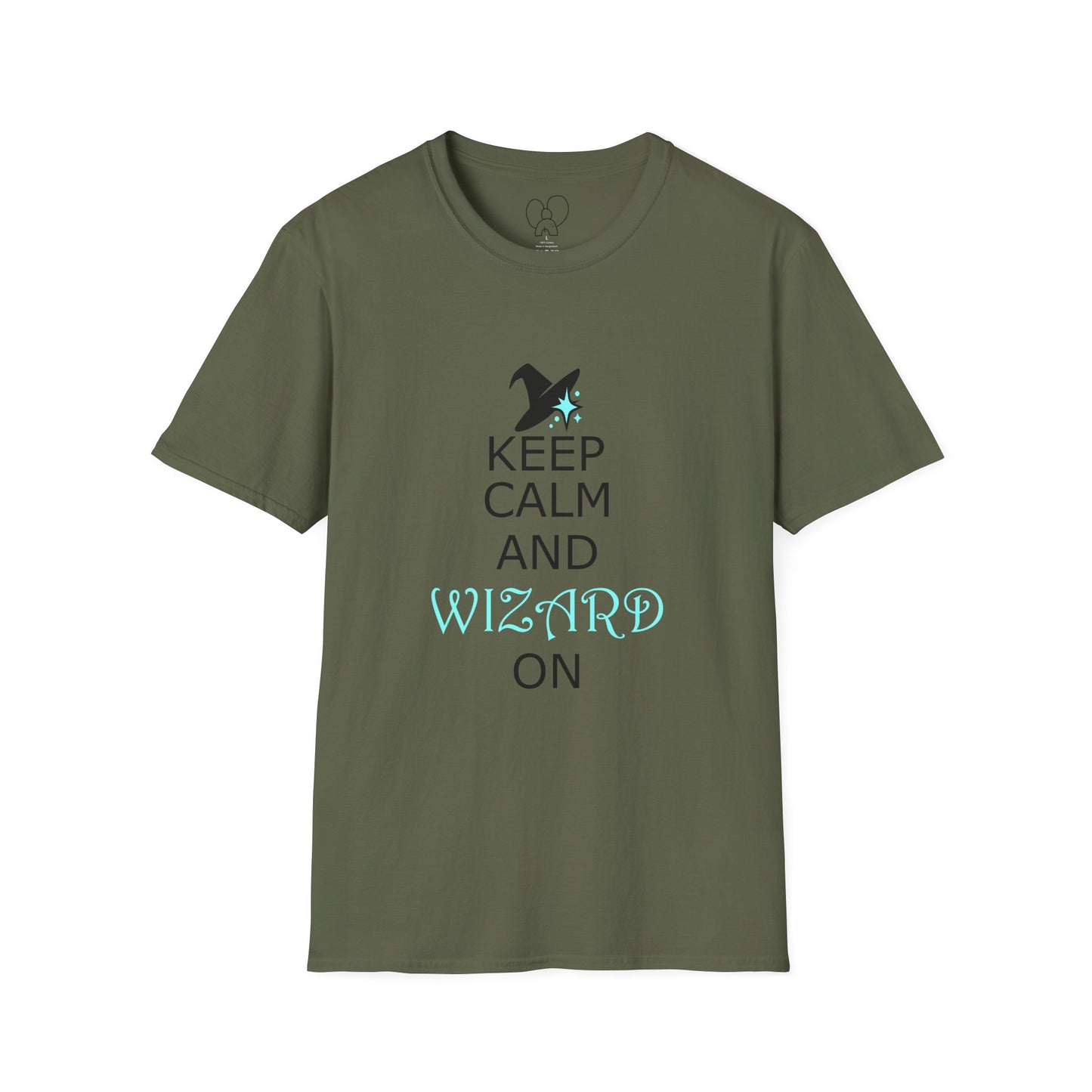 Keep Calm and Wizard On T-Shirt, Unisex Tee, Magical Gift, Ideal for Wizards, Birthday Gift, Casual Wear, Relaxed Vibe