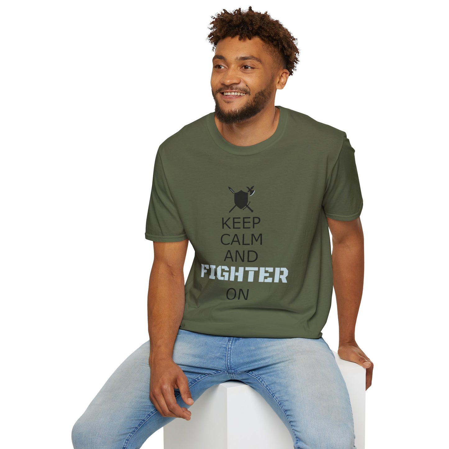 Keep Calm Fighter Unisex T-Shirt, Inspirational Tee, Motivational Apparel, Gift for Fighters, Self-Improvement Outfit