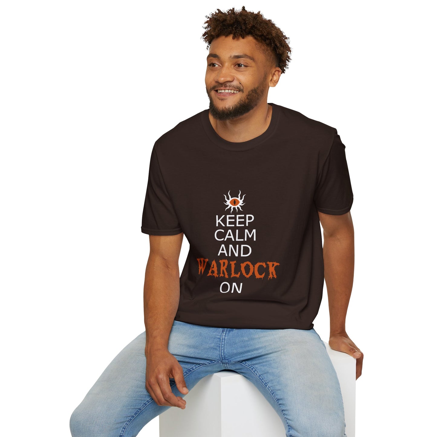 Keep Calm and Warlock On T-Shirt, Halloween Shirt, Gift for Witches, Unisex Tee, Spooky Style, Casual Everyday Wear