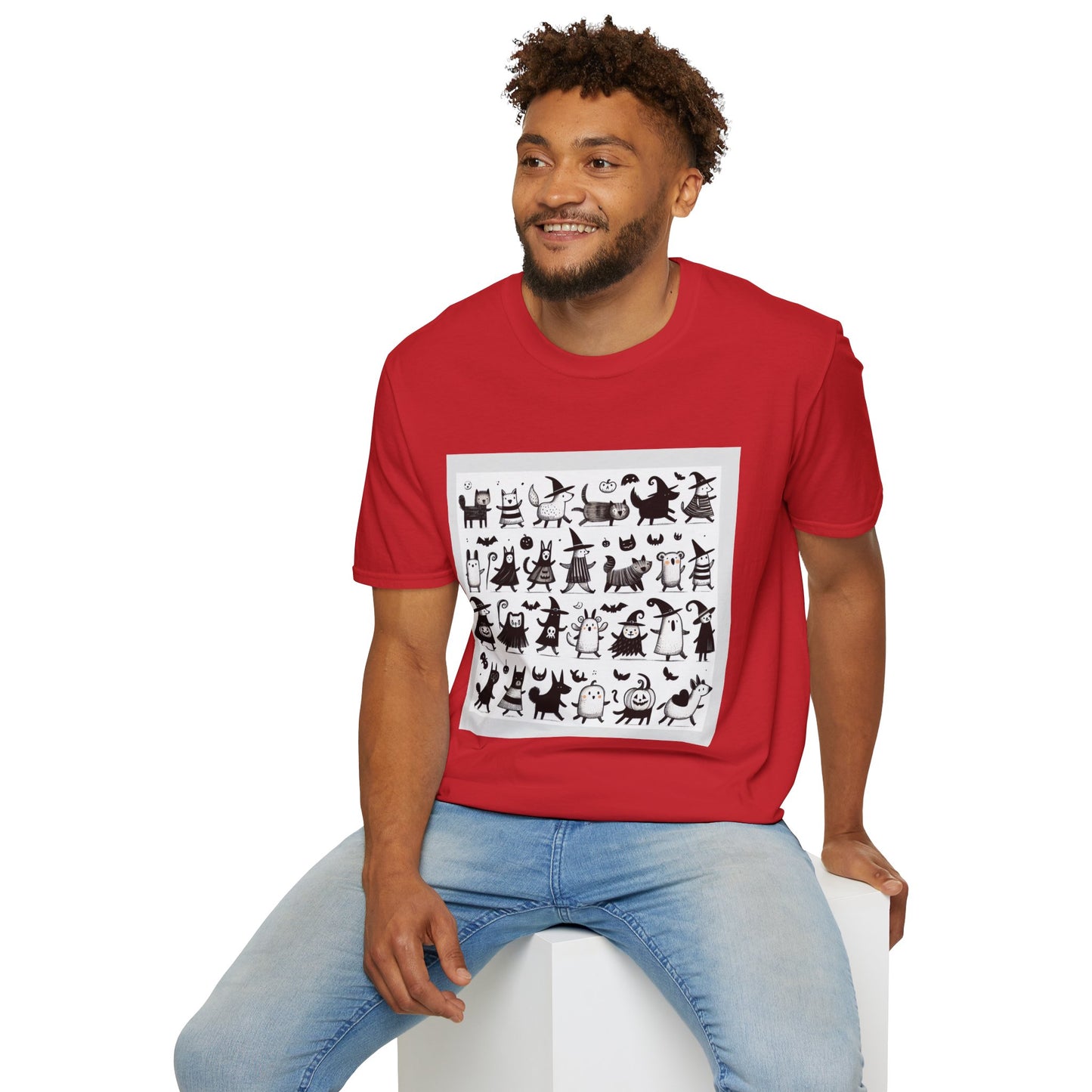 Cute Cartoon Characters Unisex T-Shirt, Graphic Tee, Fun Gift for Kids, Comfortable Apparel, Halloween, Birthday Shirt