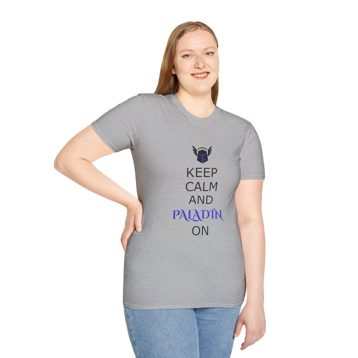 Keep Calm and Paladin On T-Shirt, Unisex Gaming Tee, Geeky Shirt, D&D Apparel, Casual Gift for Gamers, Unique Fantasy Merch