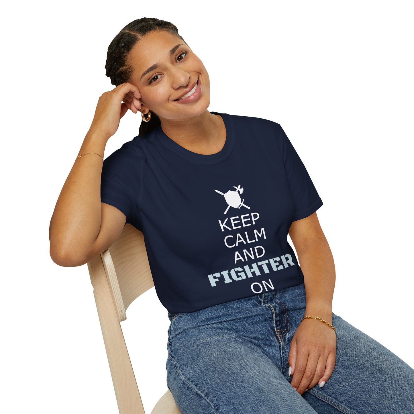 Keep Calm Fighter Unisex T-Shirt, Inspirational Tee, Motivational Apparel, Gift for Fighters, Self-Improvement Outfit