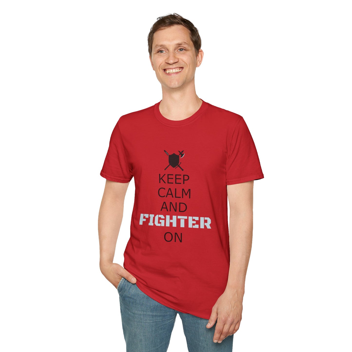 Keep Calm Fighter Unisex T-Shirt, Inspirational Tee, Motivational Apparel, Gift for Fighters, Self-Improvement Outfit