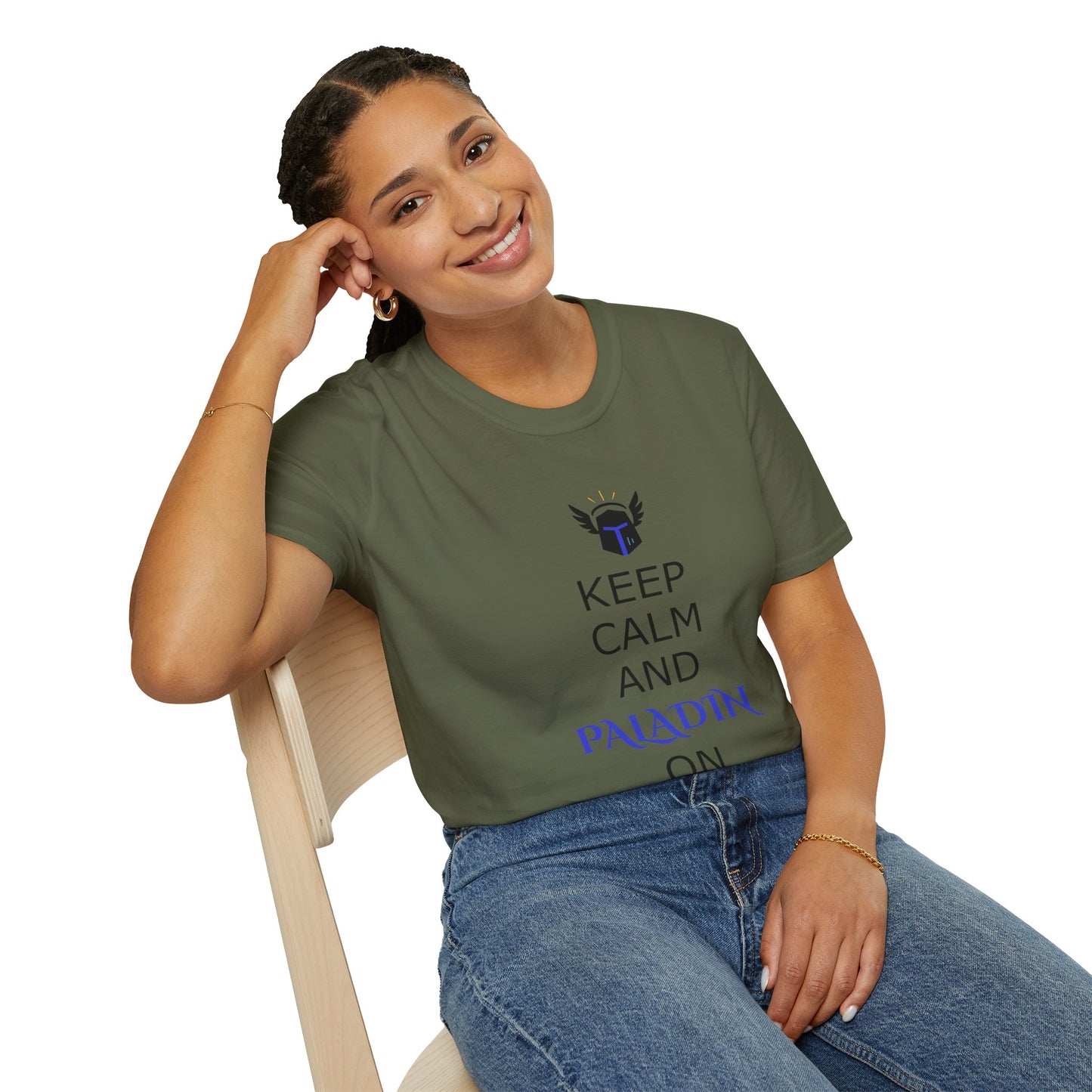Keep Calm and Paladin On T-Shirt, Unisex Gaming Tee, Geeky Shirt, D&D Apparel, Casual Gift for Gamers, Unique Fantasy Merch
