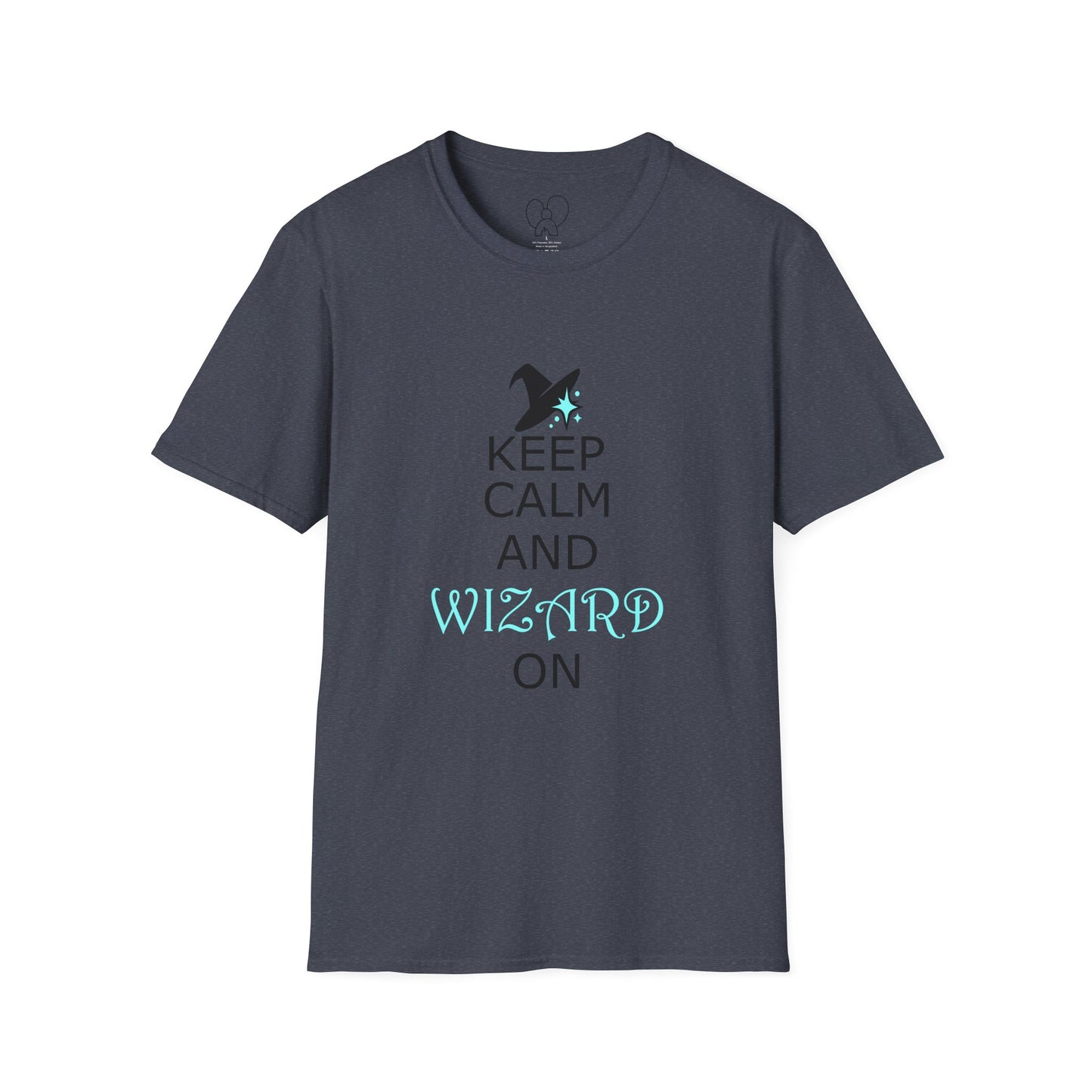 Keep Calm and Wizard On T-Shirt, Unisex Tee, Magical Gift, Ideal for Wizards, Birthday Gift, Casual Wear, Relaxed Vibe