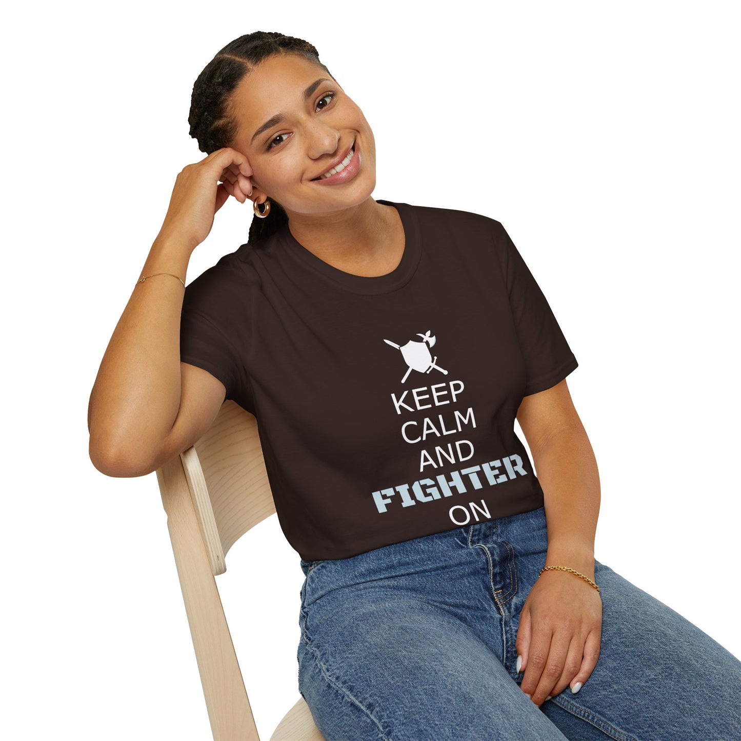 Keep Calm Fighter Unisex T-Shirt, Inspirational Tee, Motivational Apparel, Gift for Fighters, Self-Improvement Outfit