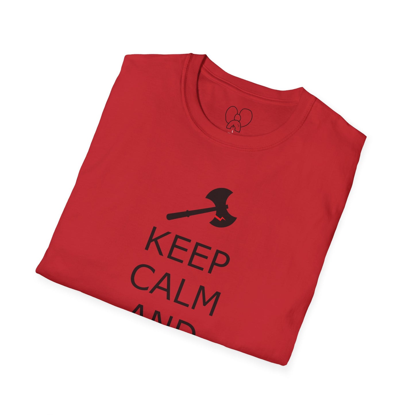 Keep Calm and Barbarian On Unisex Softstyle T-Shirt, Funny Graphic Tee, Gift for Comic Fans, Casual Wear, Great for Parties, Birthday Gift