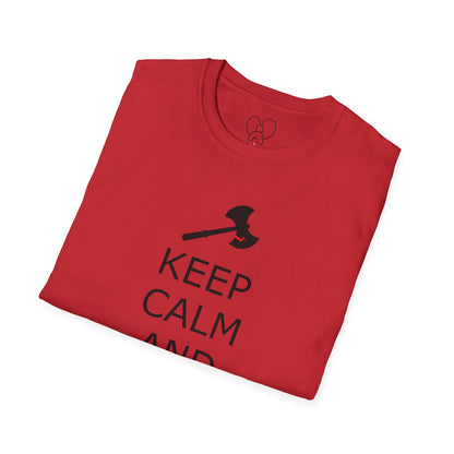 Keep Calm and Barbarian On Unisex Softstyle T-Shirt, Funny Graphic Tee, Gift for Comic Fans, Casual Wear, Great for Parties, Birthday Gift
