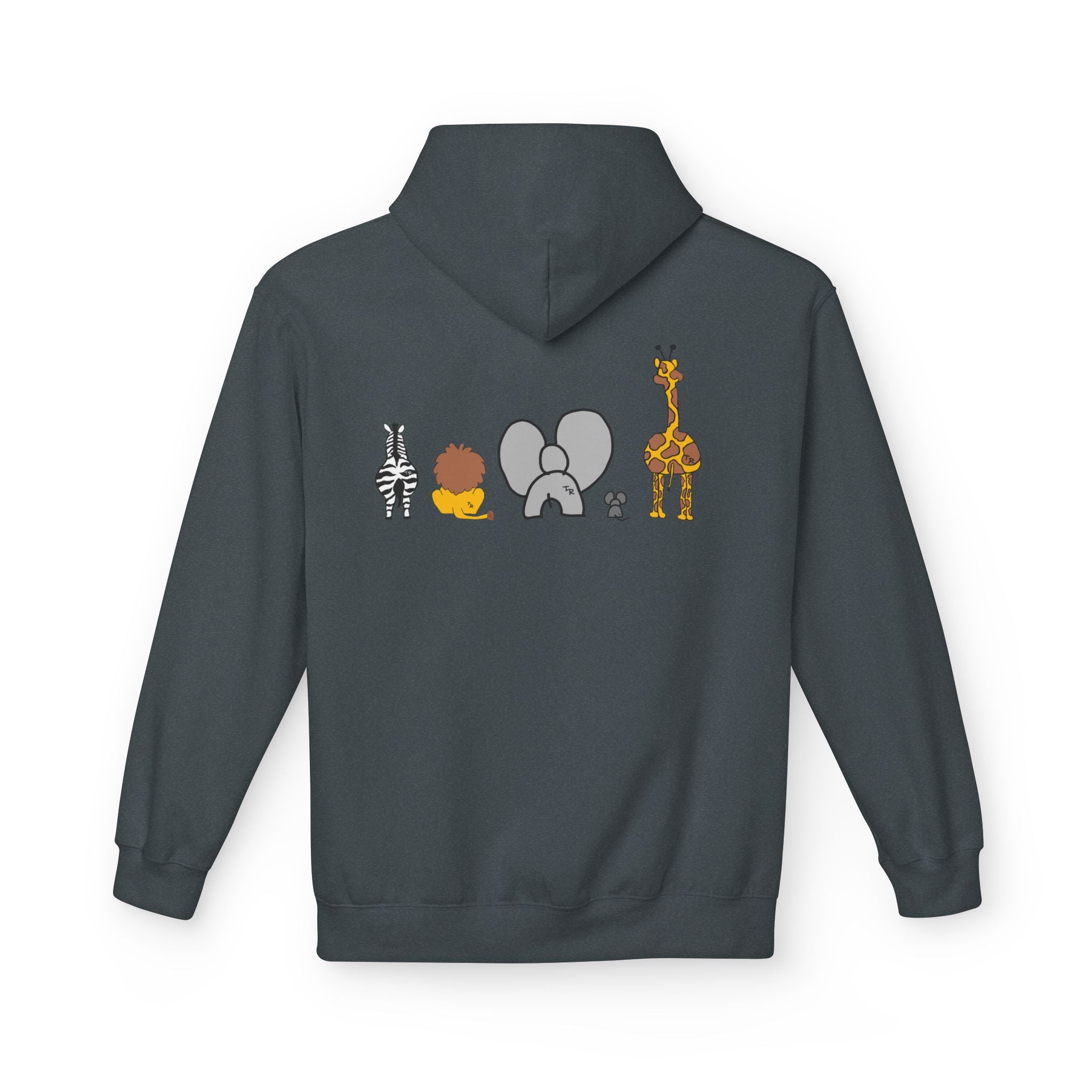 Safari Friends Hoodie — Cute Lion, Zebra, Elephant & Giraffe Graphic Pullover