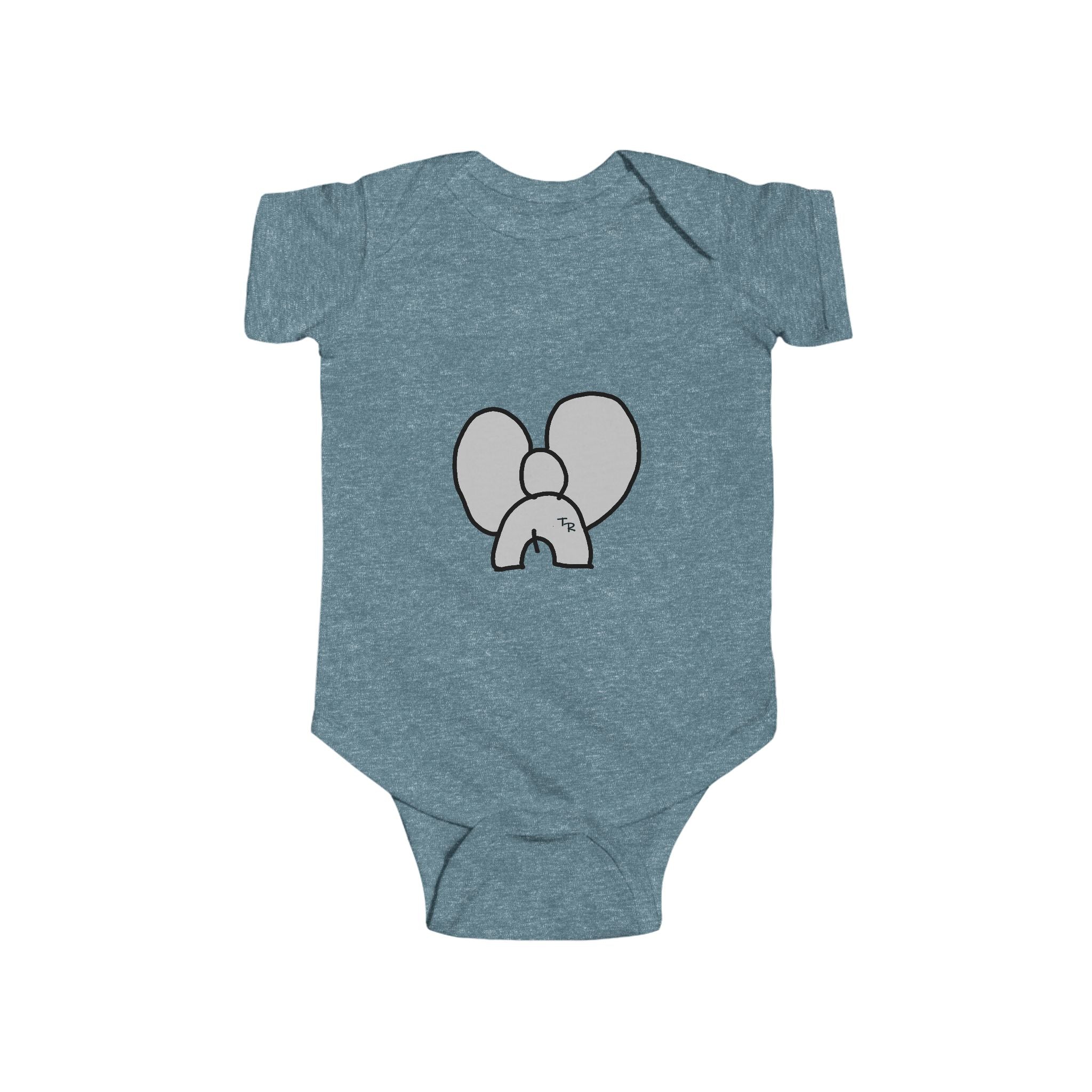 The TalleyRand & Co. Elephant on a Infant Baby Rib Bodysuit