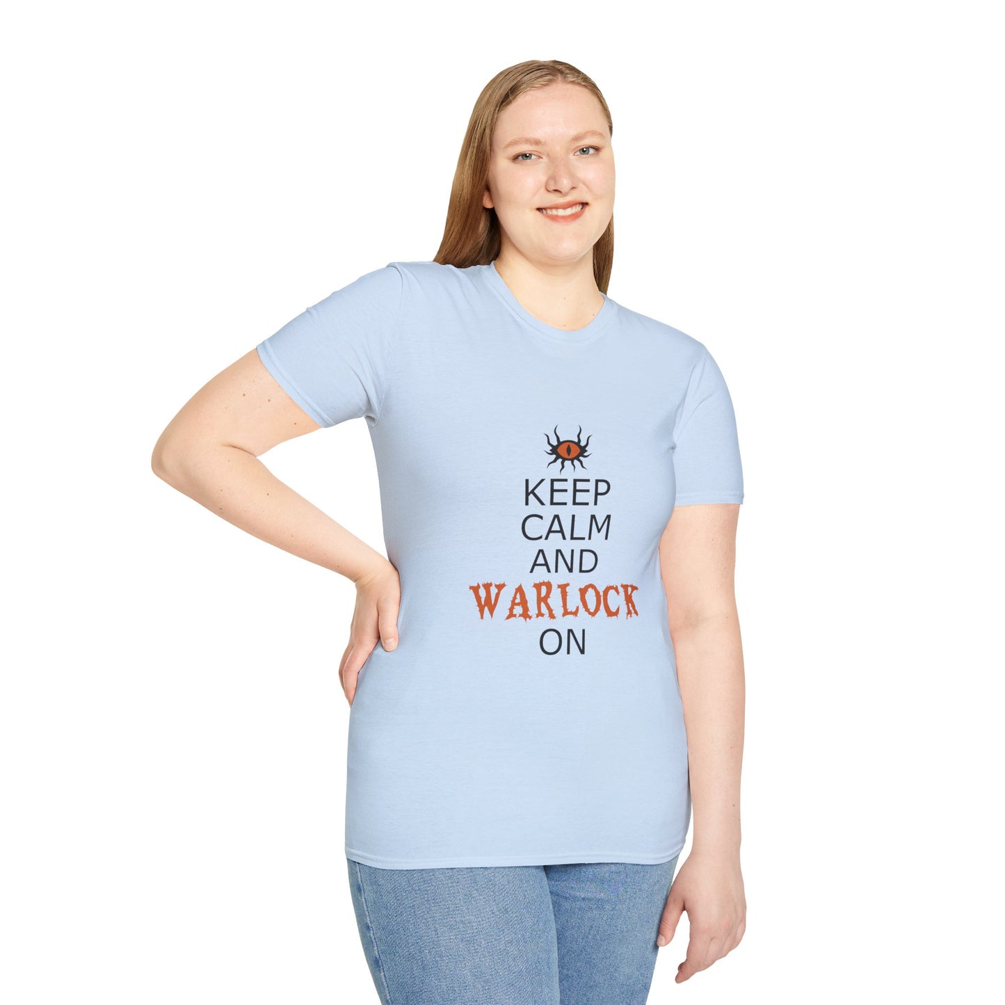 Keep Calm and Warlock On T-Shirt, Halloween Shirt, Gift for Witches, Unisex Tee, Spooky Style, Casual Everyday Wear