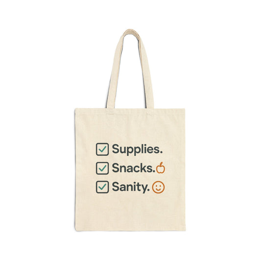 Teacher Vibes Canvas Tote Bag