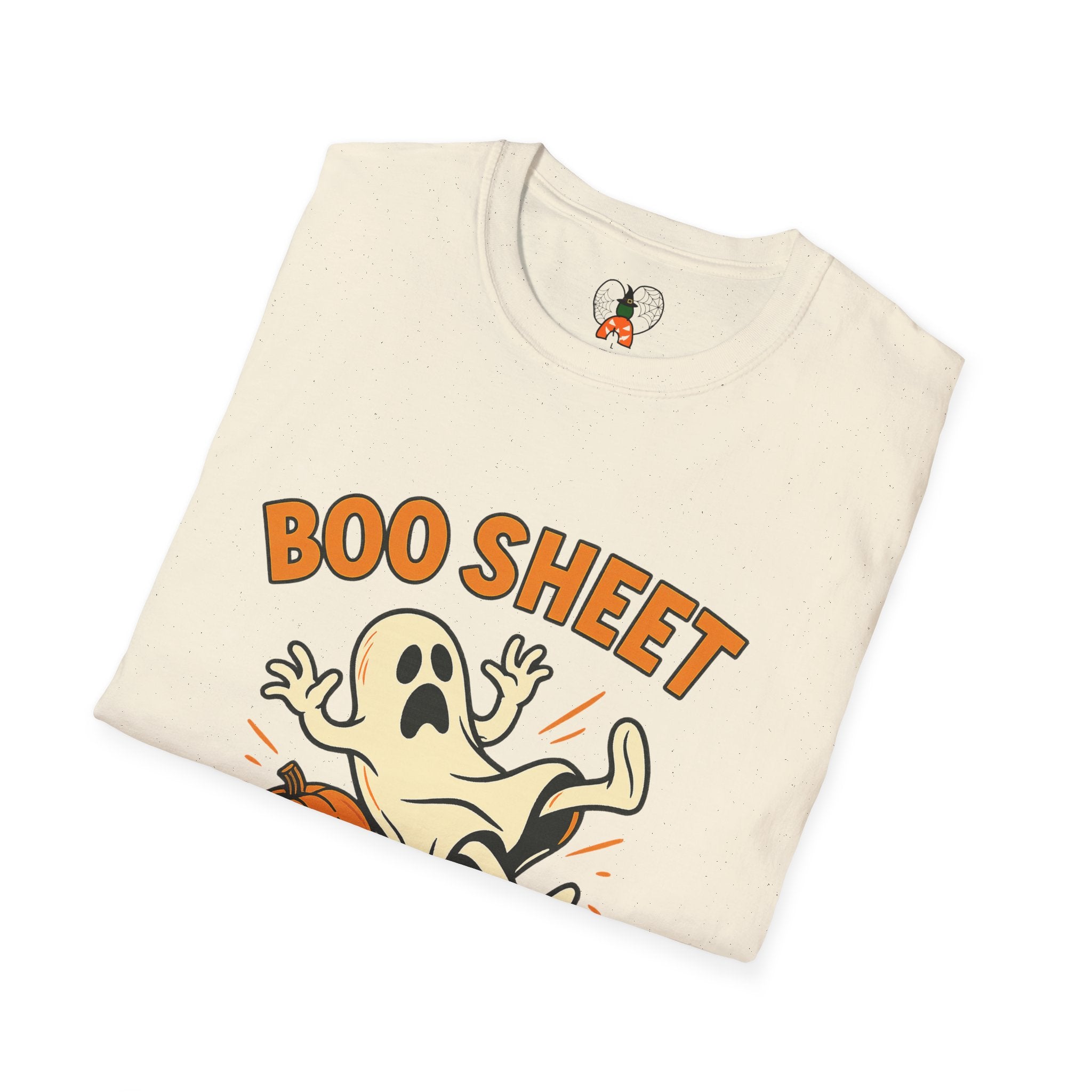 Halloween Boo Sheet T-Shirt, Unisex Softstyle Tee, Funny Halloween Shirt, Fall Festive Apparel, Ghost Themed Gift