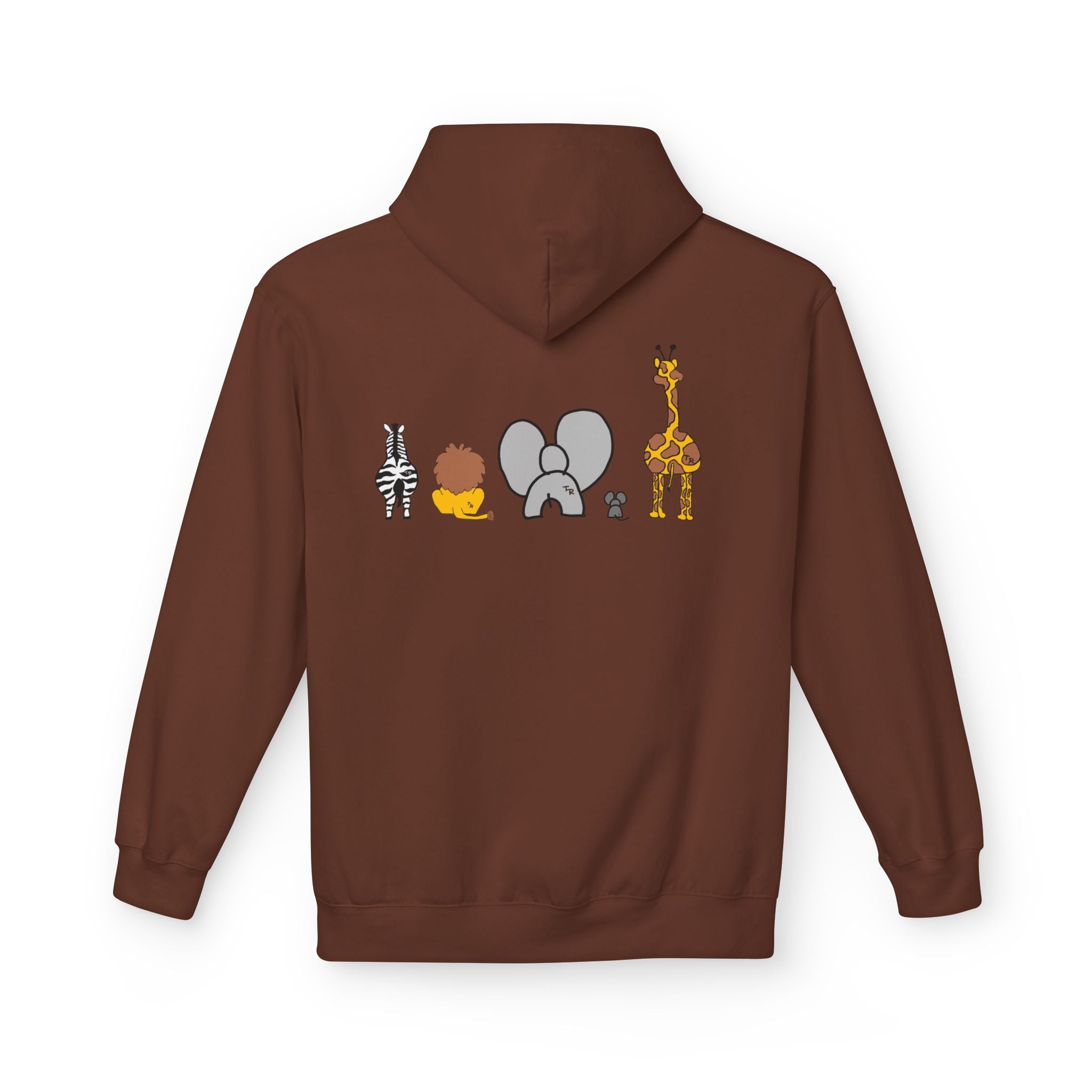 Safari Friends Hoodie — Cute Lion, Zebra, Elephant & Giraffe Graphic Pullover