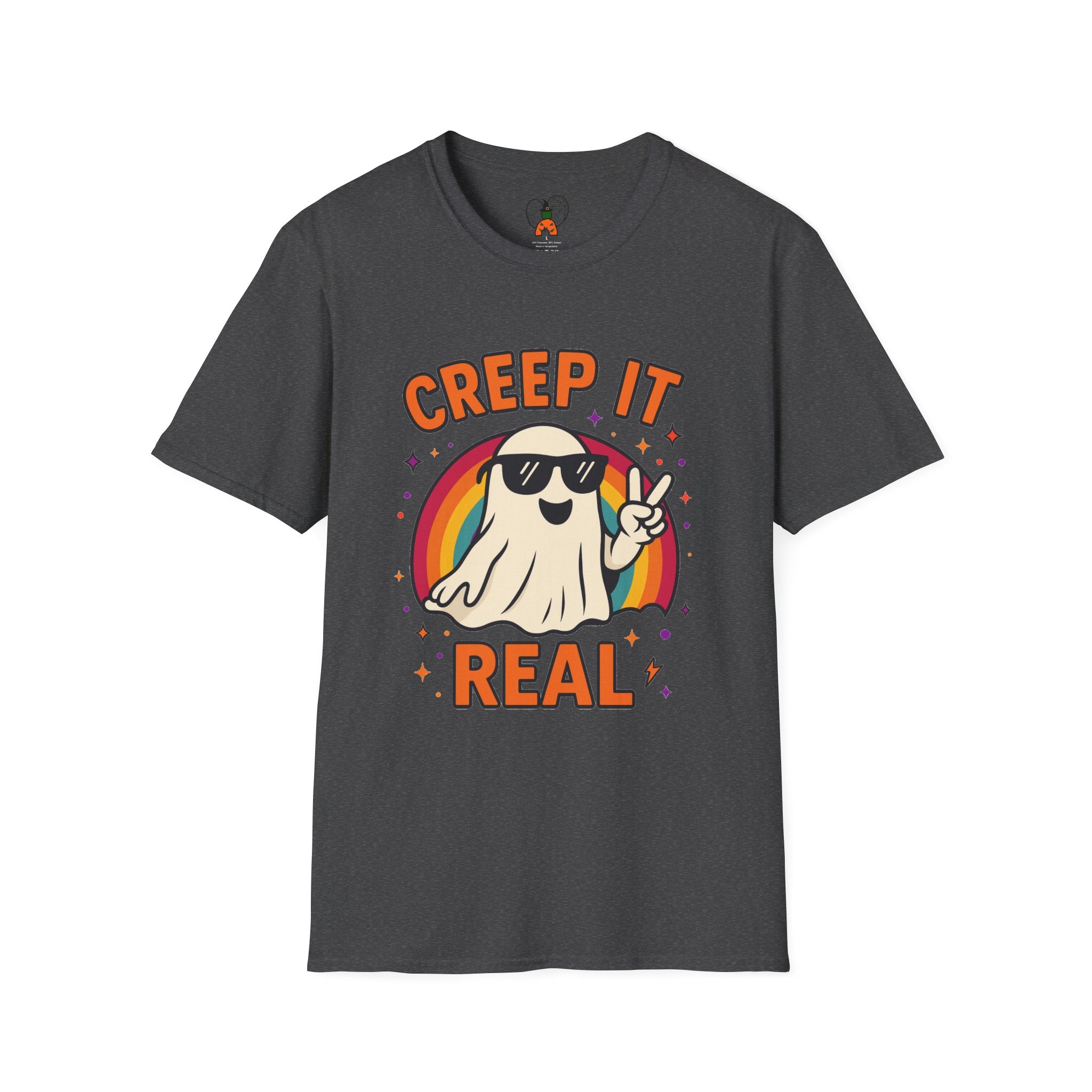 Creep It Real Ghost T-Shirt, Funny Ghost Tee, Unisex Halloween Shirt, Casual Everyday Wear, Gift for Halloween Lovers