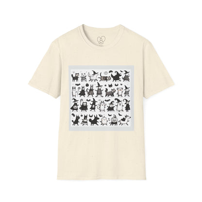 Cute Cartoon Characters Unisex T-Shirt, Graphic Tee, Fun Gift for Kids, Comfortable Apparel, Halloween, Birthday Shirt