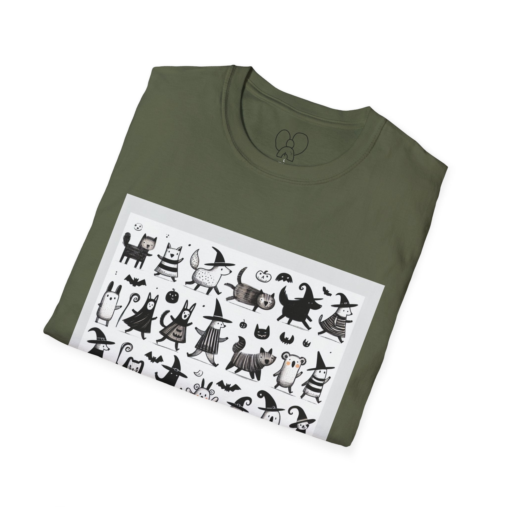 Cute Cartoon Characters Unisex T-Shirt, Graphic Tee, Fun Gift for Kids, Comfortable Apparel, Halloween, Birthday Shirt