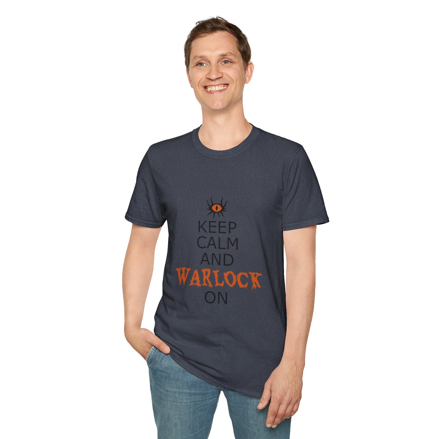 Keep Calm and Warlock On T-Shirt, Halloween Shirt, Gift for Witches, Unisex Tee, Spooky Style, Casual Everyday Wear