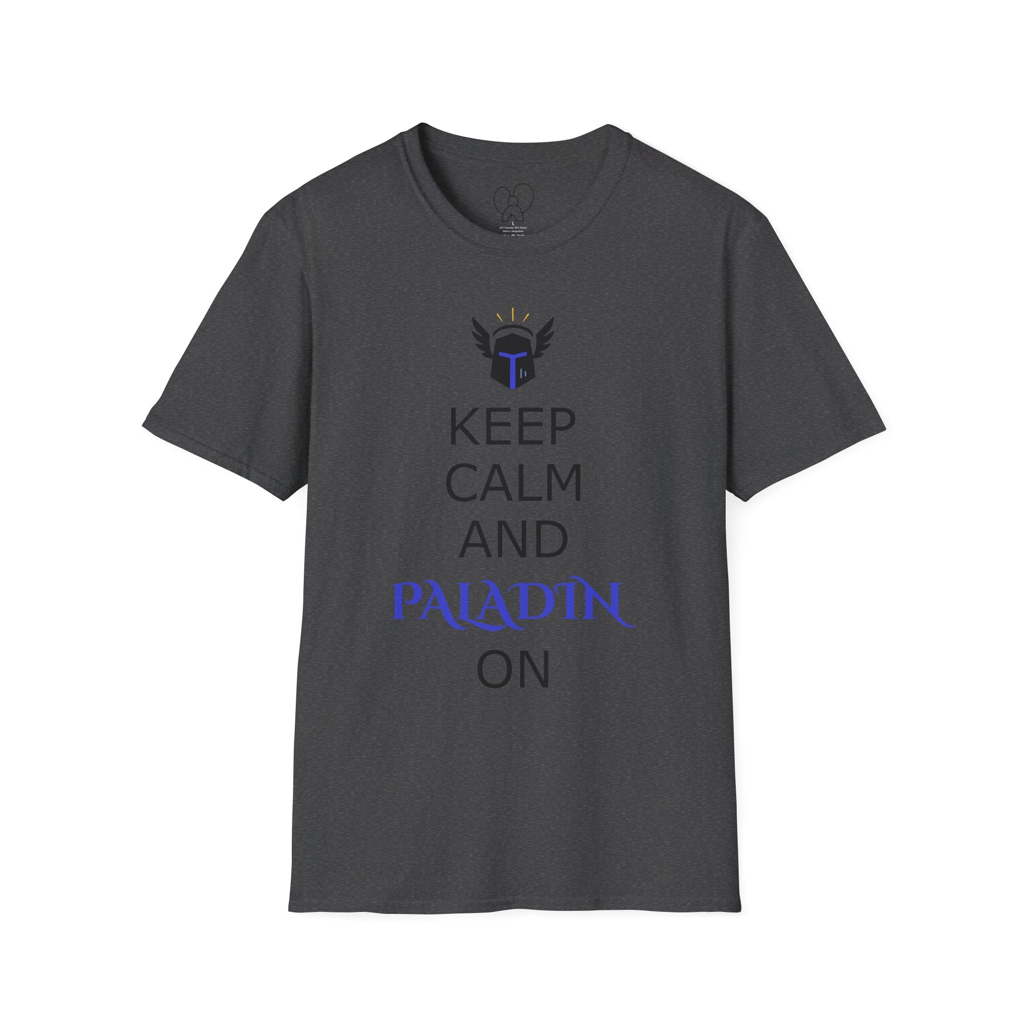 Keep Calm and Paladin On T-Shirt, Unisex Gaming Tee