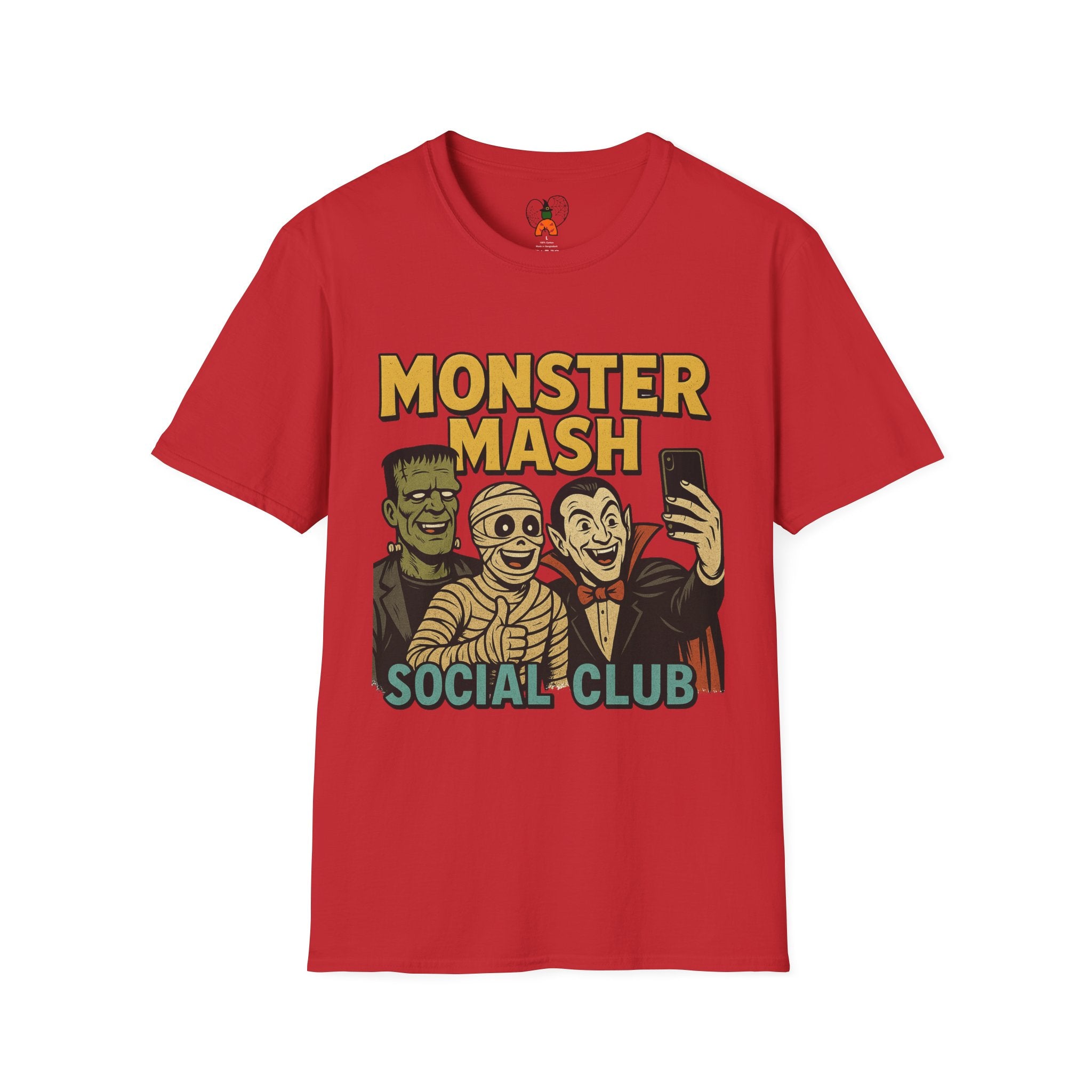 Halloween Monster Mash Social Club T-Shirt, Unisex Softstyle Tee, Spooky Party Shirt, Halloween Costume Tee, Fun Graphic Tee