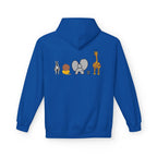 Safari Friends Hoodie — Cute Lion, Zebra, Elephant & Giraffe Graphic Pullover