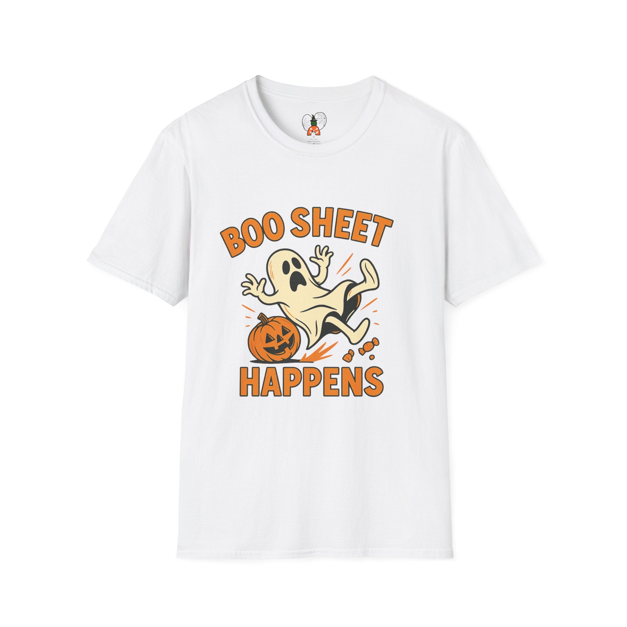 Halloween Boo Sheet T-Shirt, Unisex Softstyle Tee, Funny Halloween Shirt, Fall Festive Apparel, Ghost Themed Gift