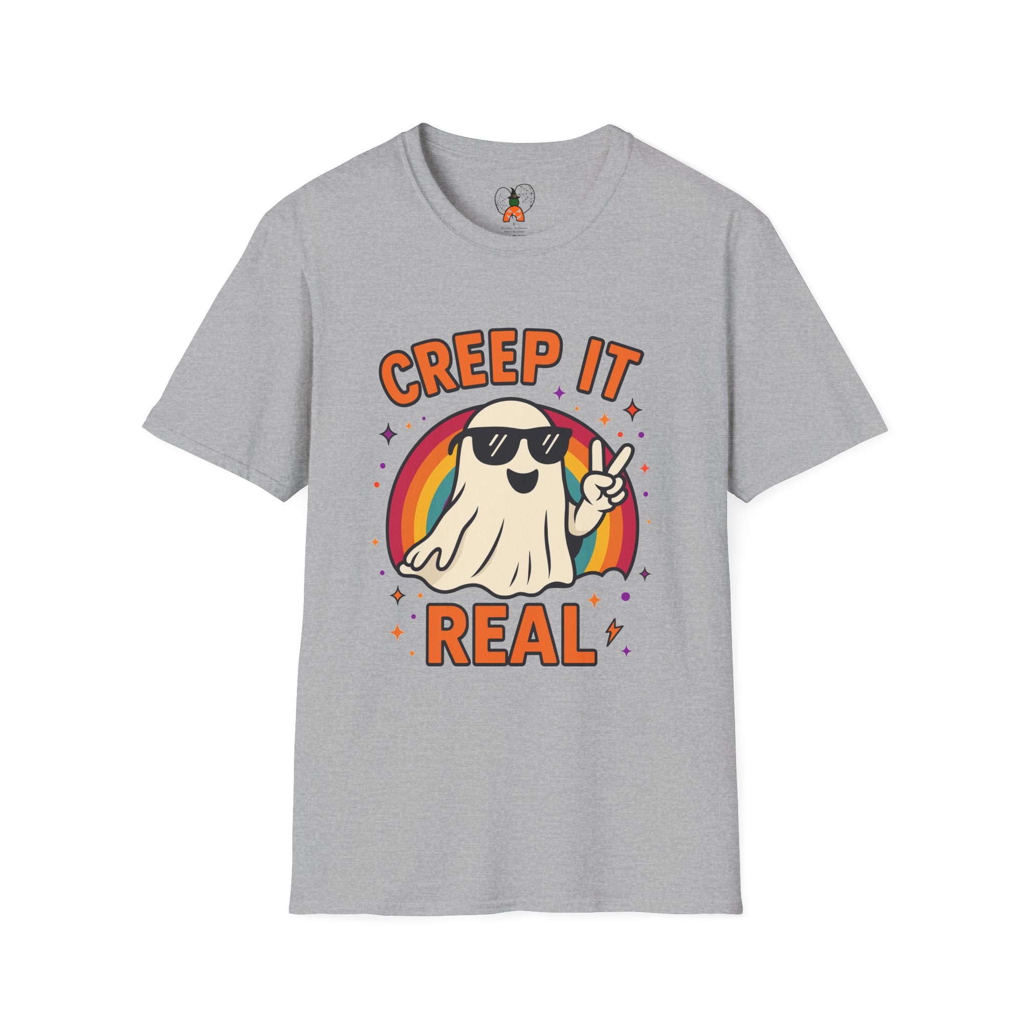 Creep It Real Ghost T-Shirt, Funny Ghost Tee, Unisex Halloween Shirt, Casual Everyday Wear, Gift for Halloween Lovers