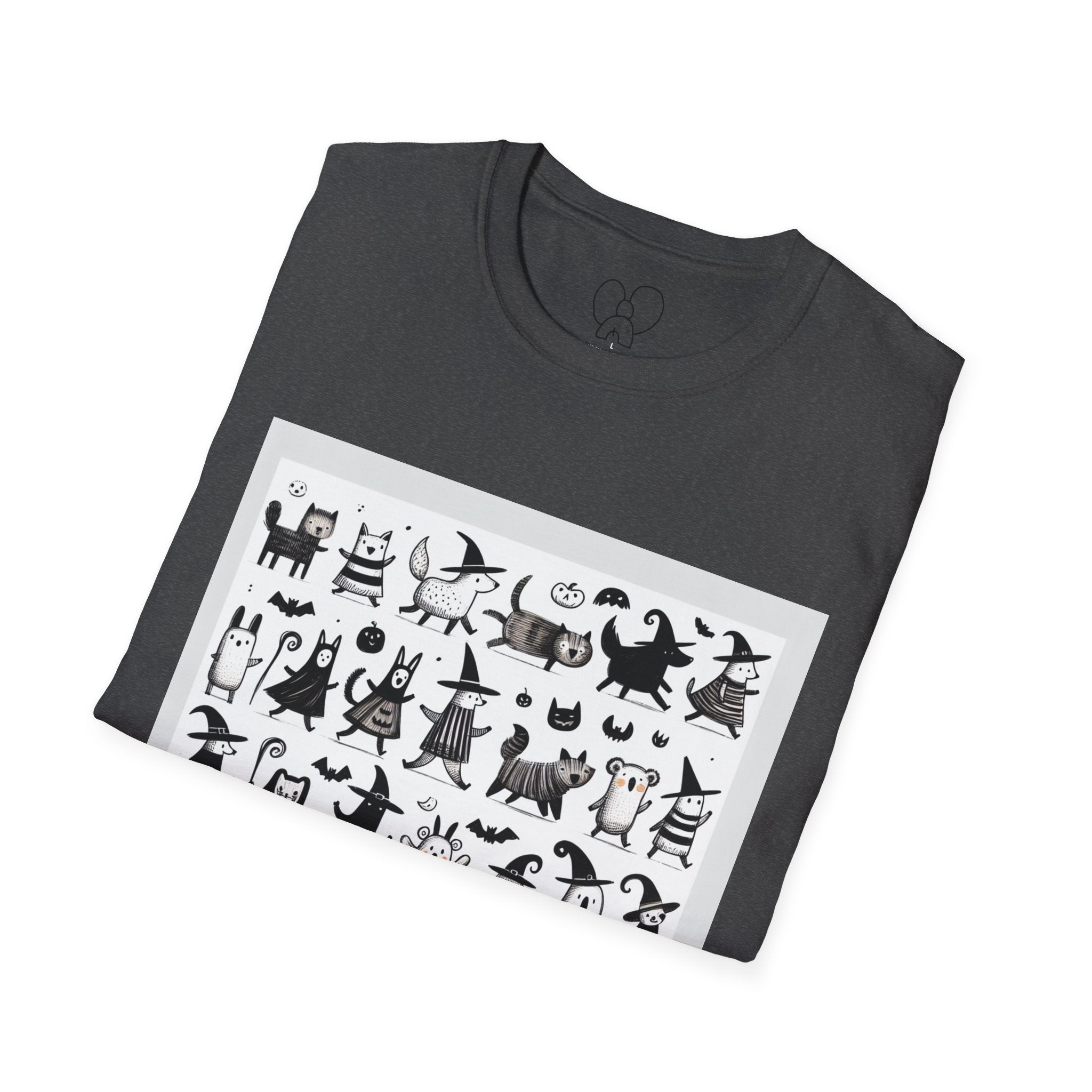 Cute Cartoon Characters Unisex T-Shirt, Graphic Tee, Fun Gift for Kids, Comfortable Apparel, Halloween, Birthday Shirt